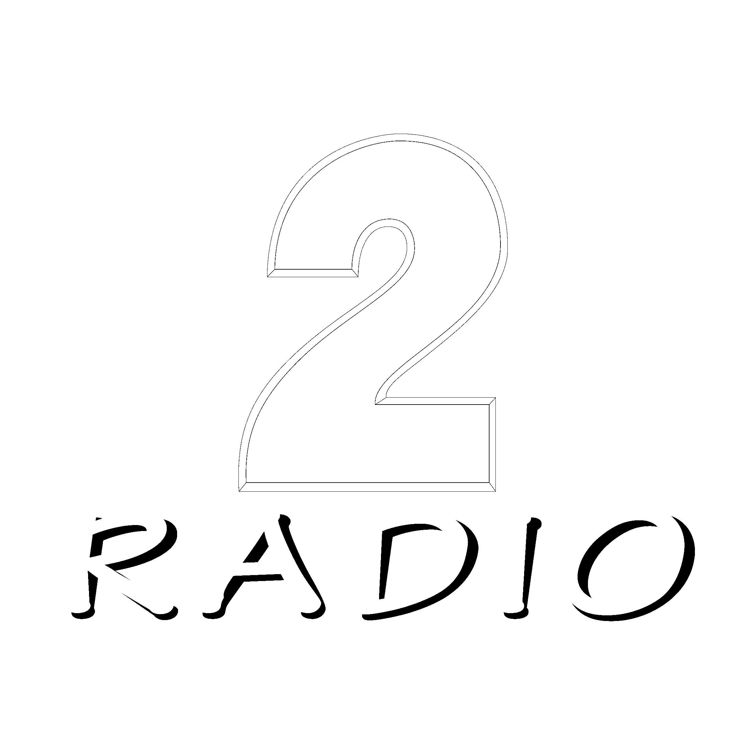 Radio 2 Logo black and white