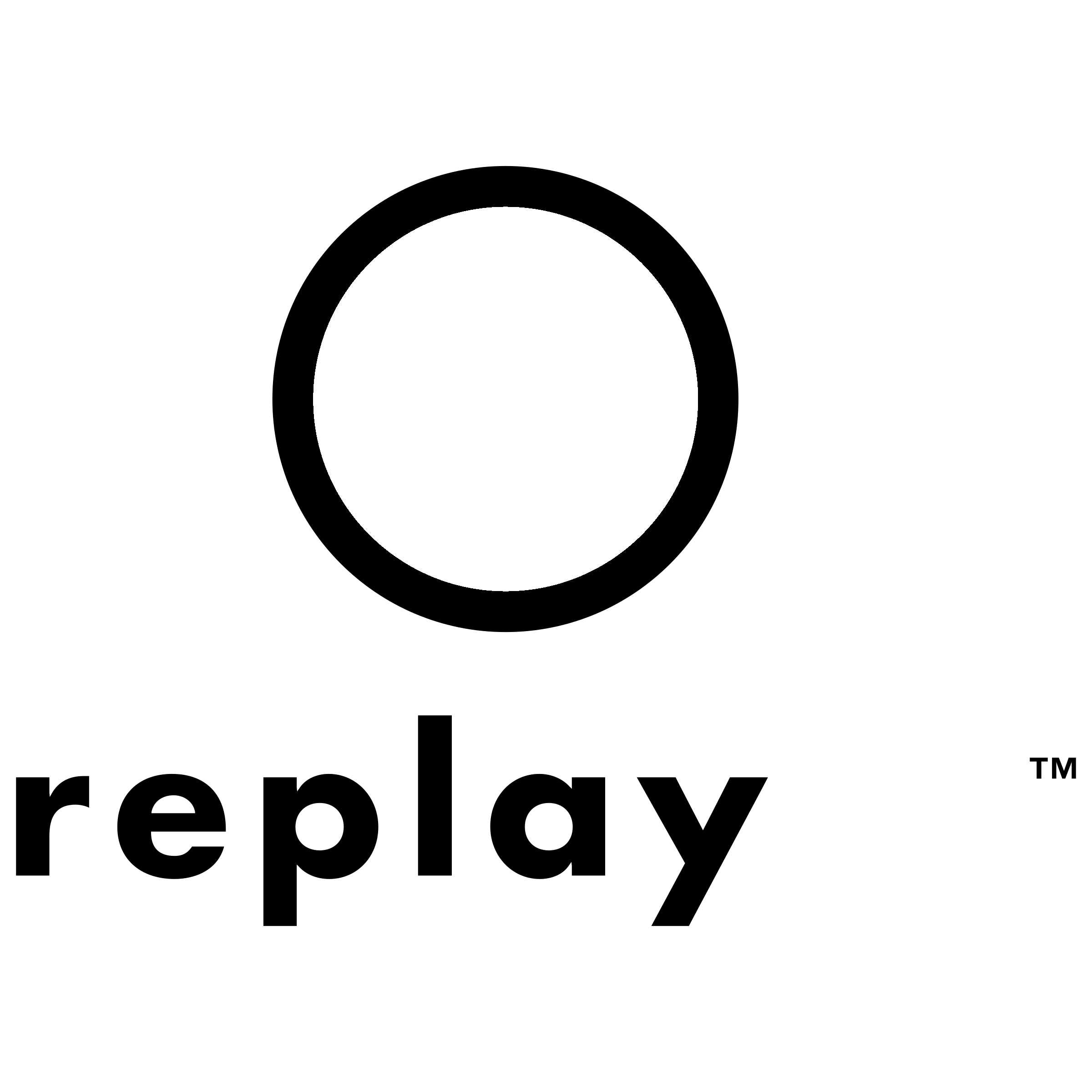 ReplayTV Logo black and white