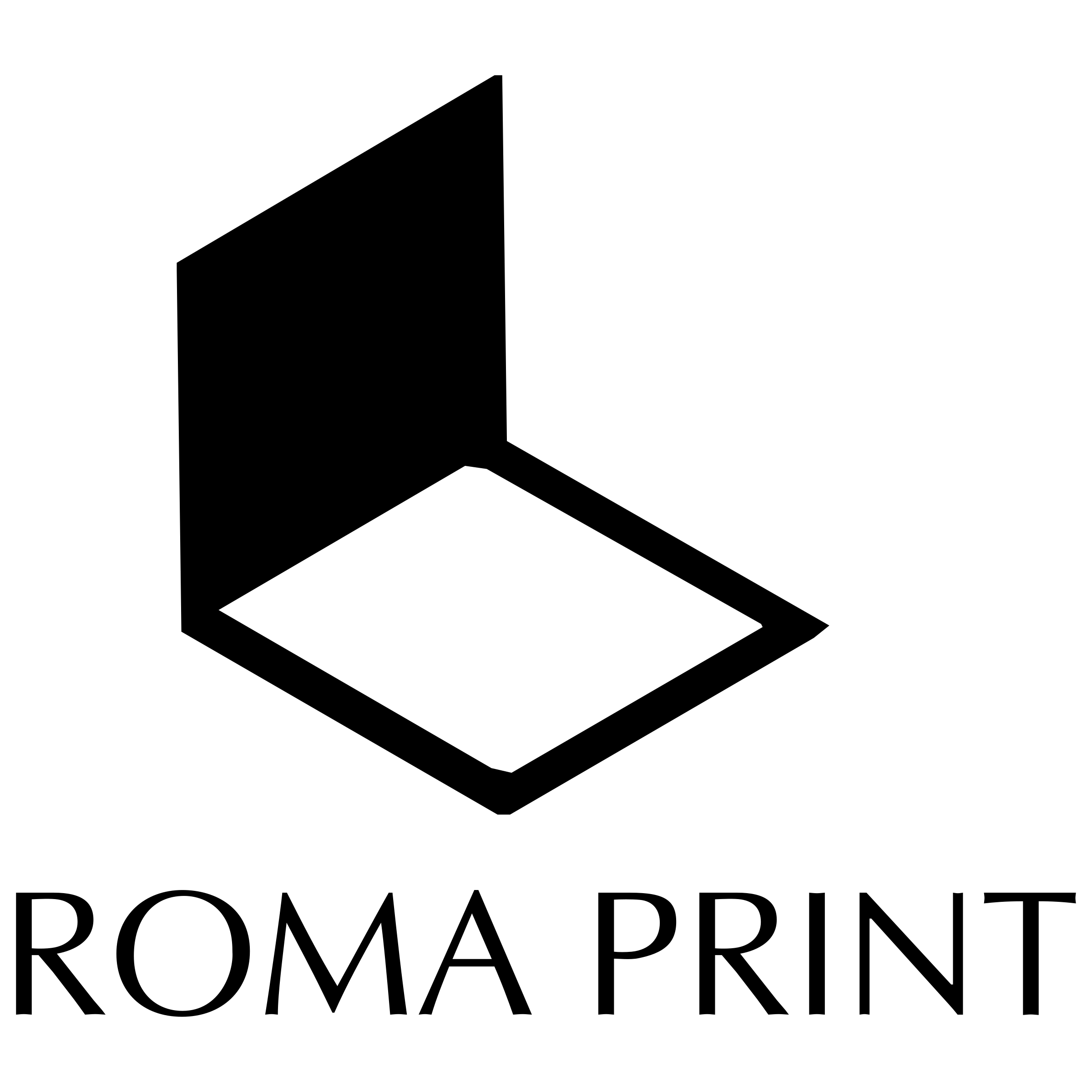 Roma Print Logo black and white