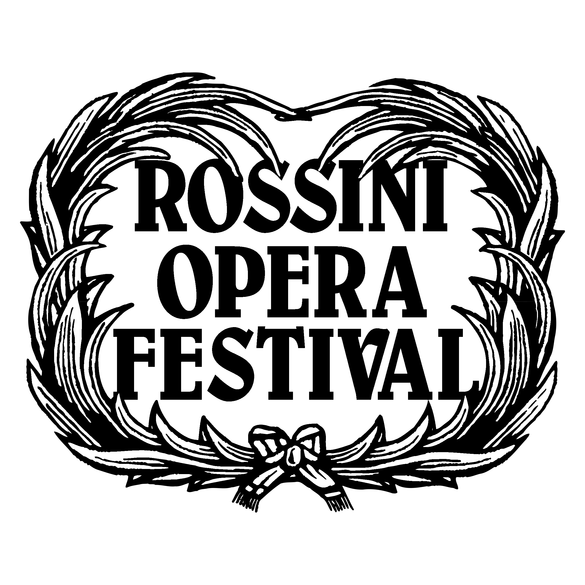 Rossini Opera Festival Logo black and white