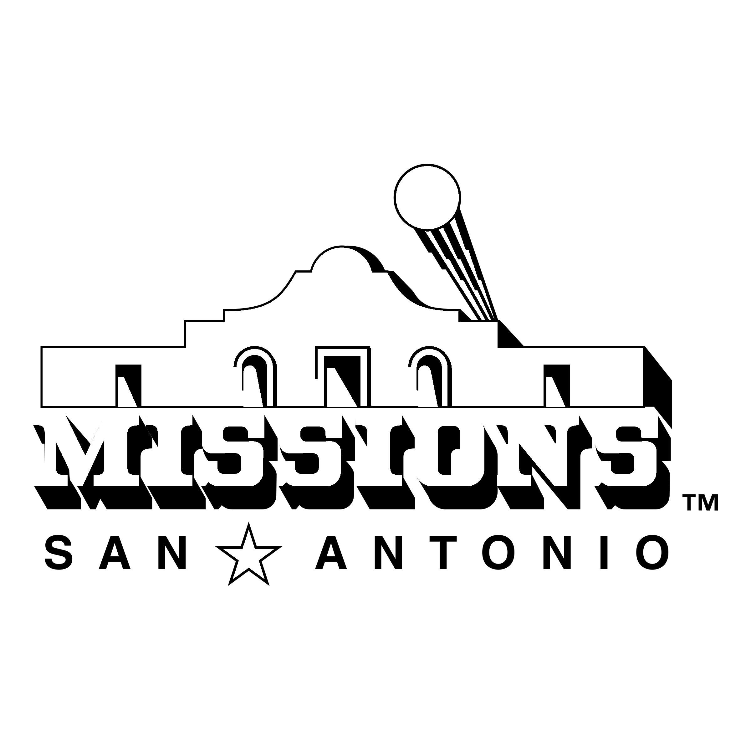 San Antonio Missions Logo black and white