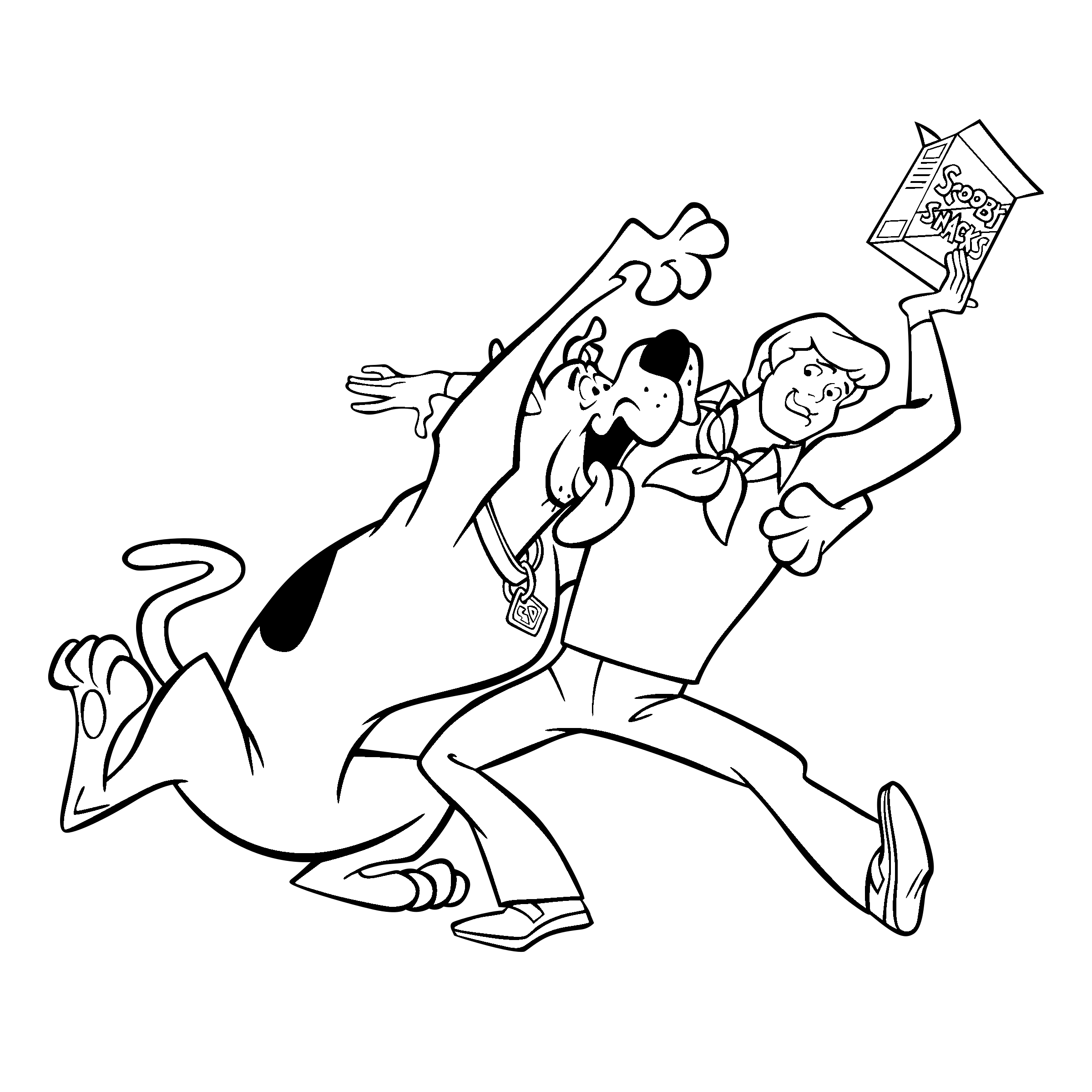 Scooby Doo Logo black and white