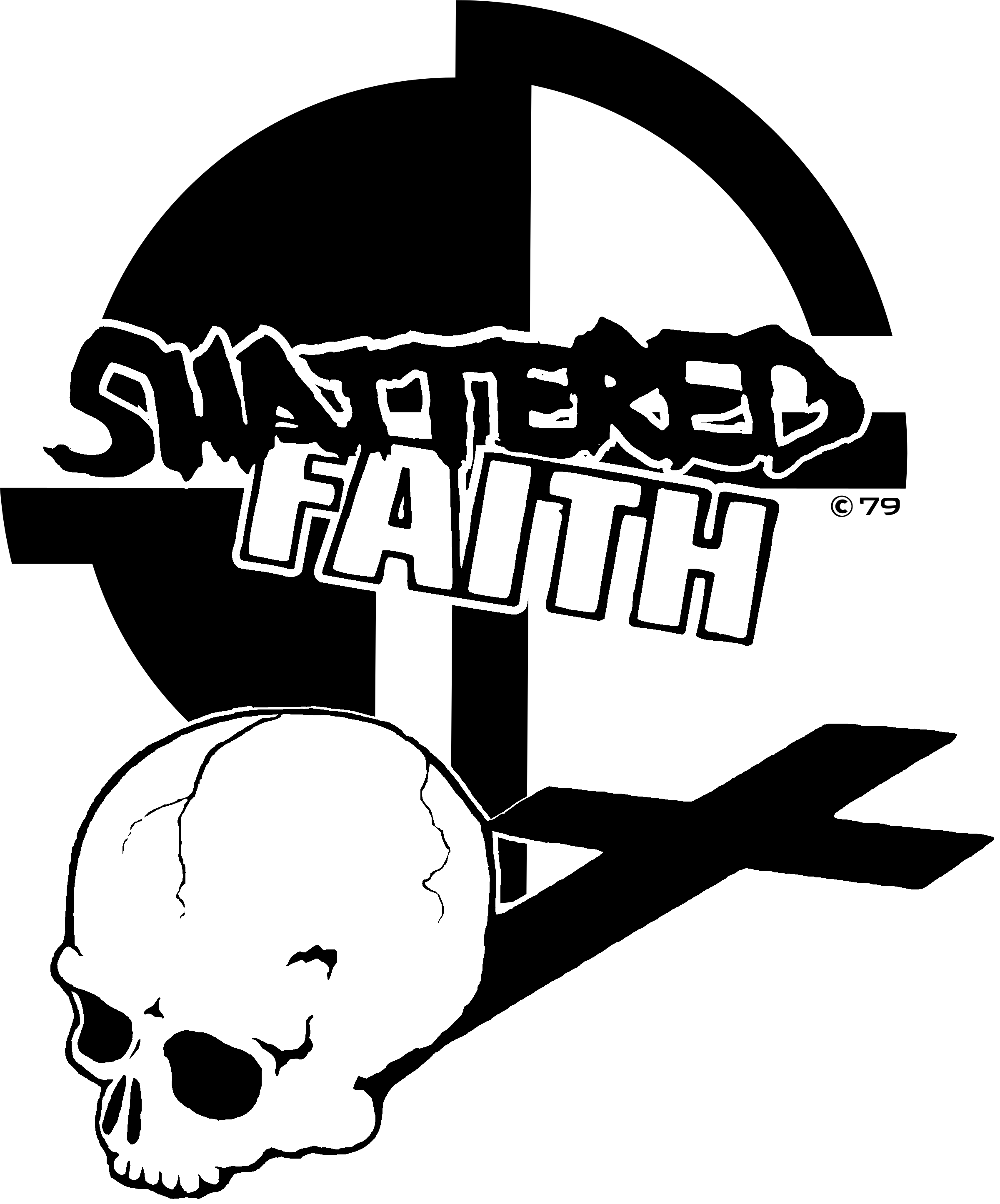 Shattered Faith Composet Logo black and white