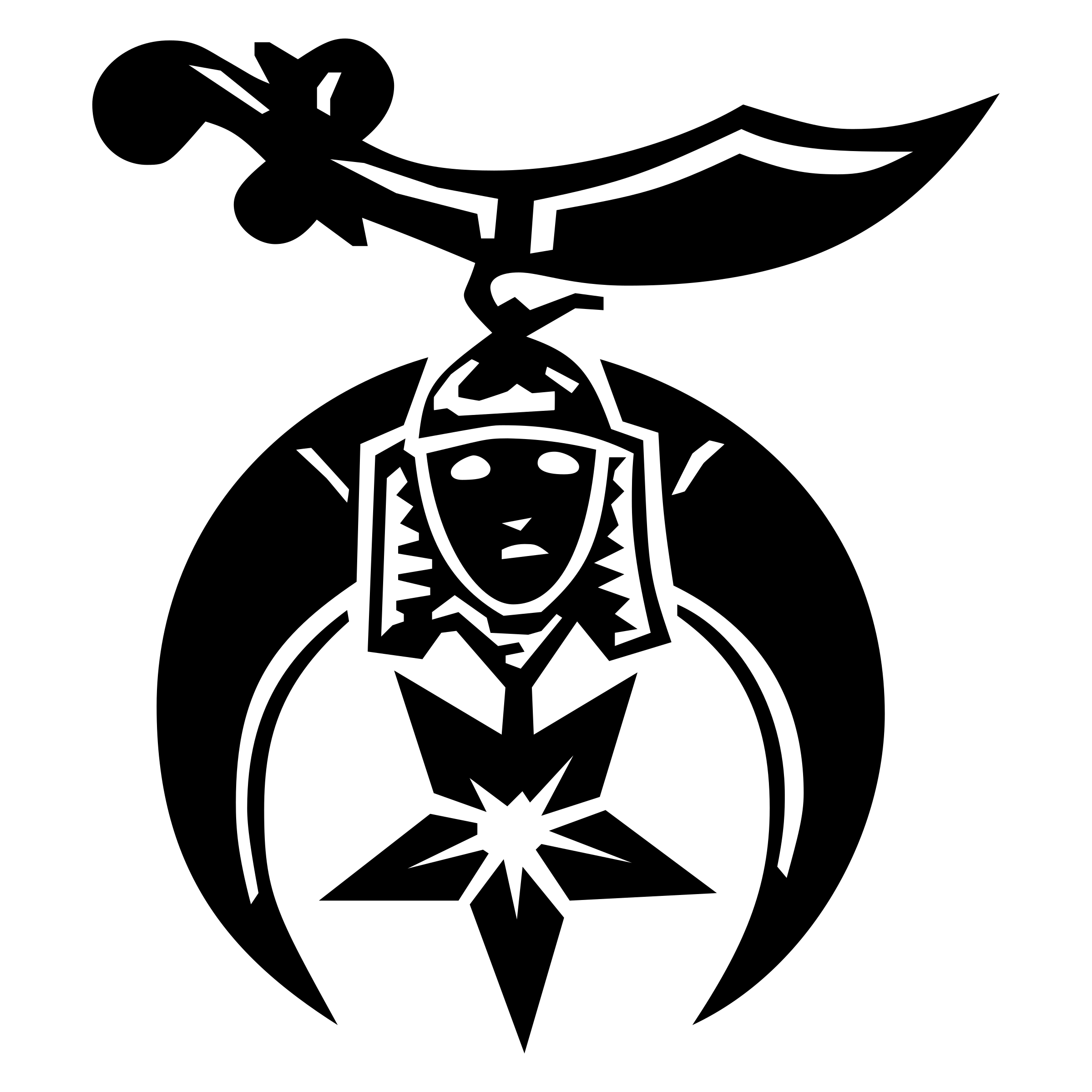 Shriners Logo black and white