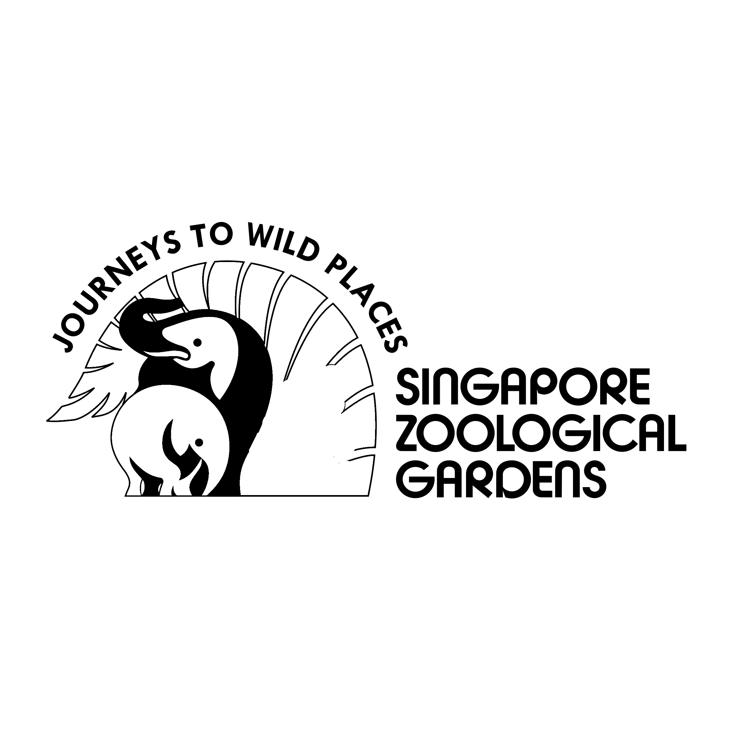 Singapore Zoological Gardens Logo black and white