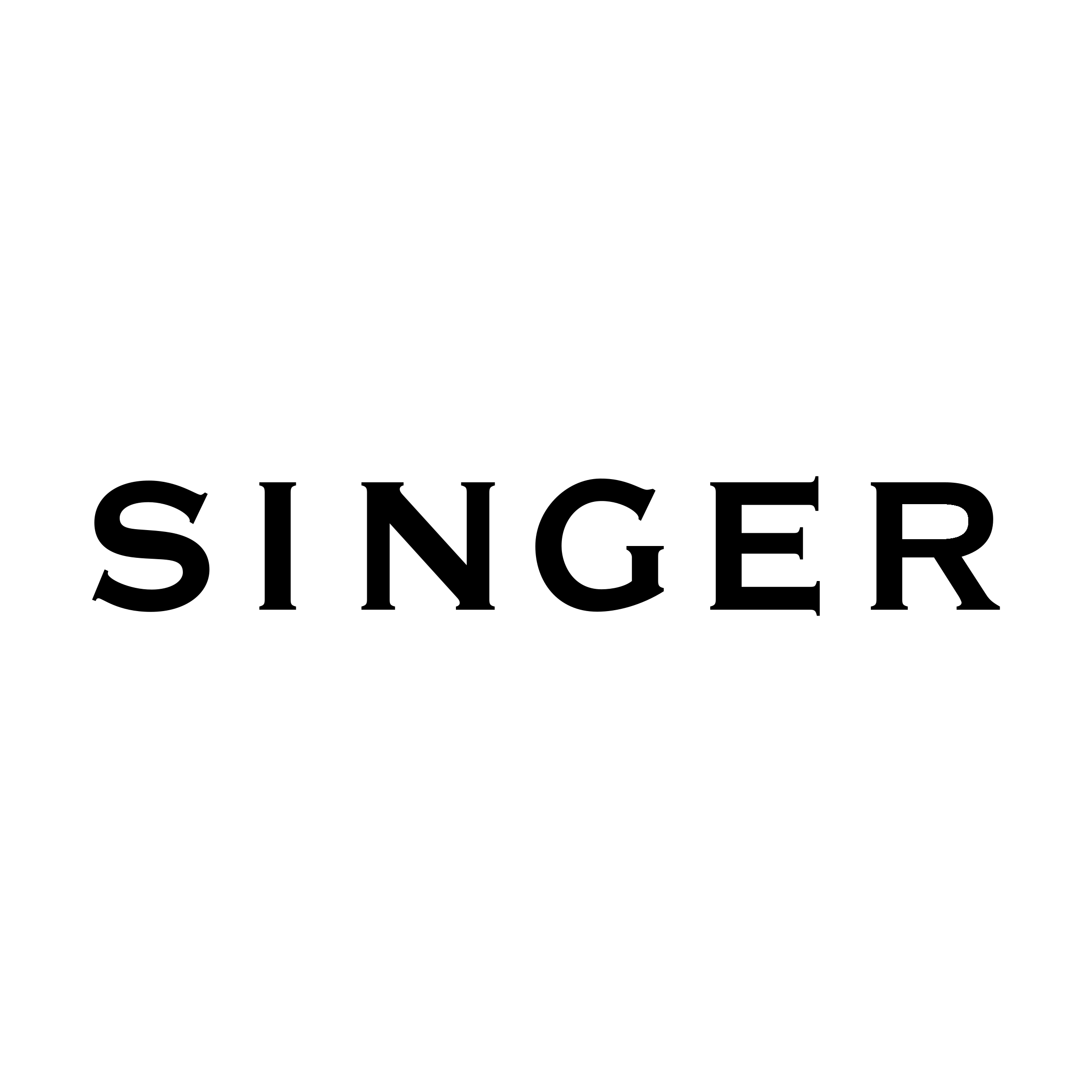 Singer Logo black and white