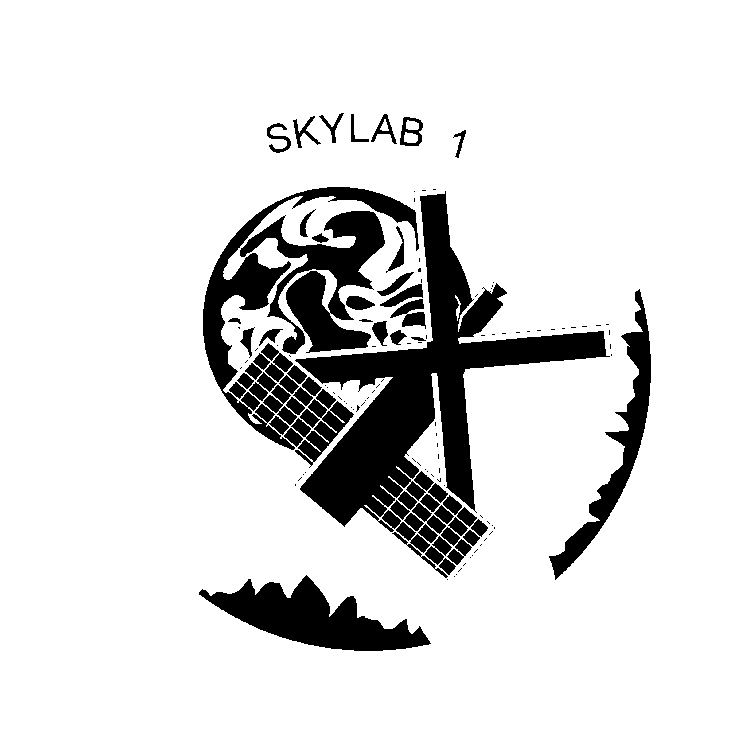 Skylab 1 Logo black and white