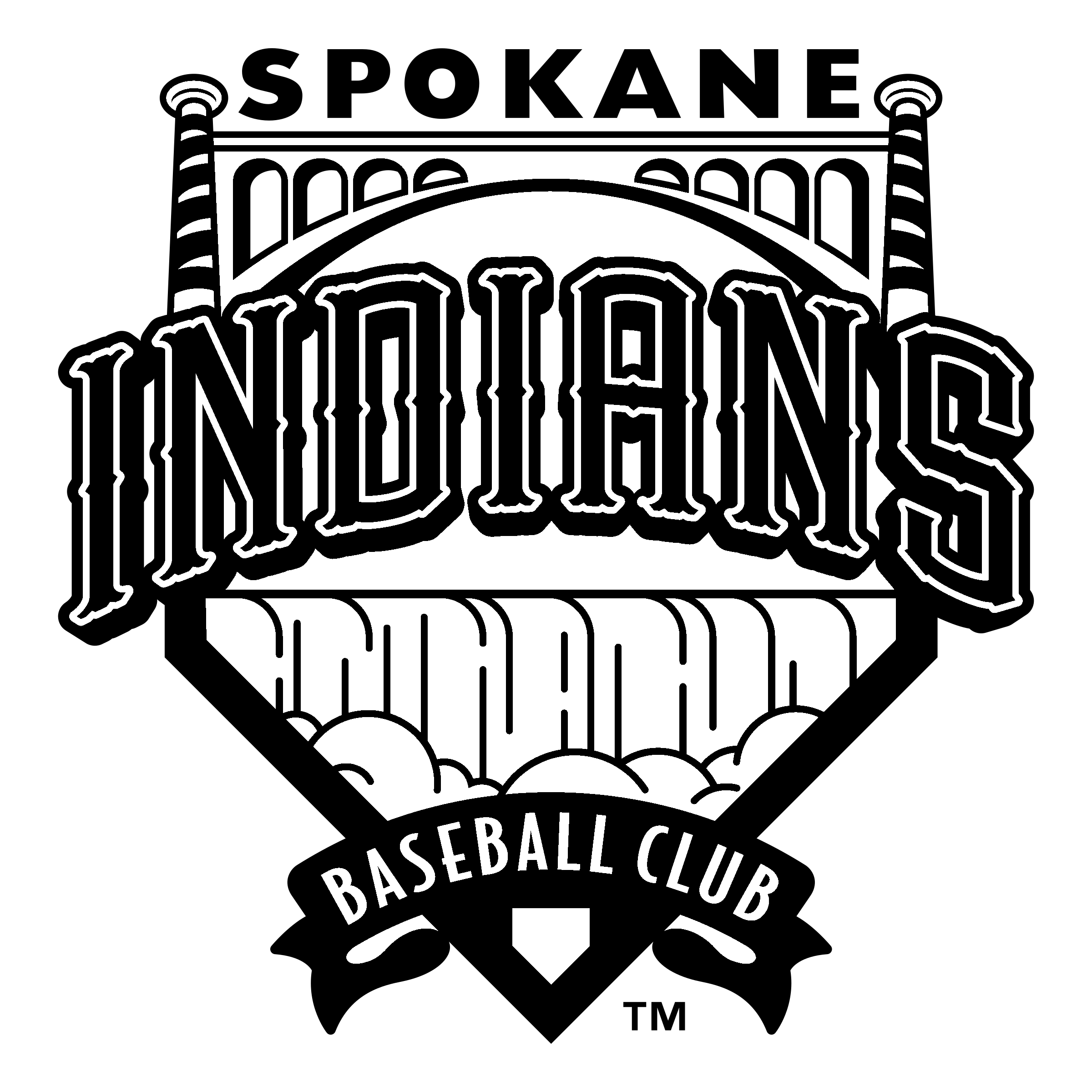 Spokane Indians Logo black and white