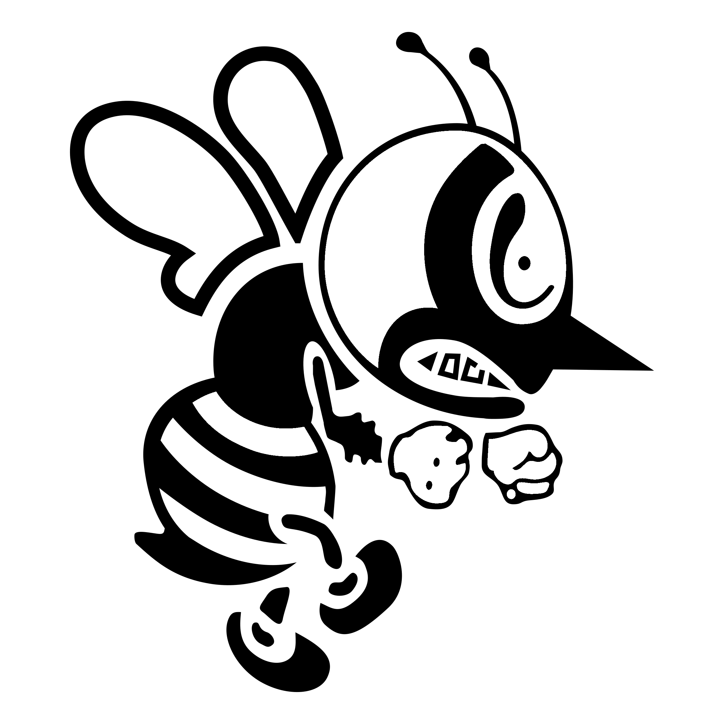 St Ambrose Fighting Bee Logo black and white