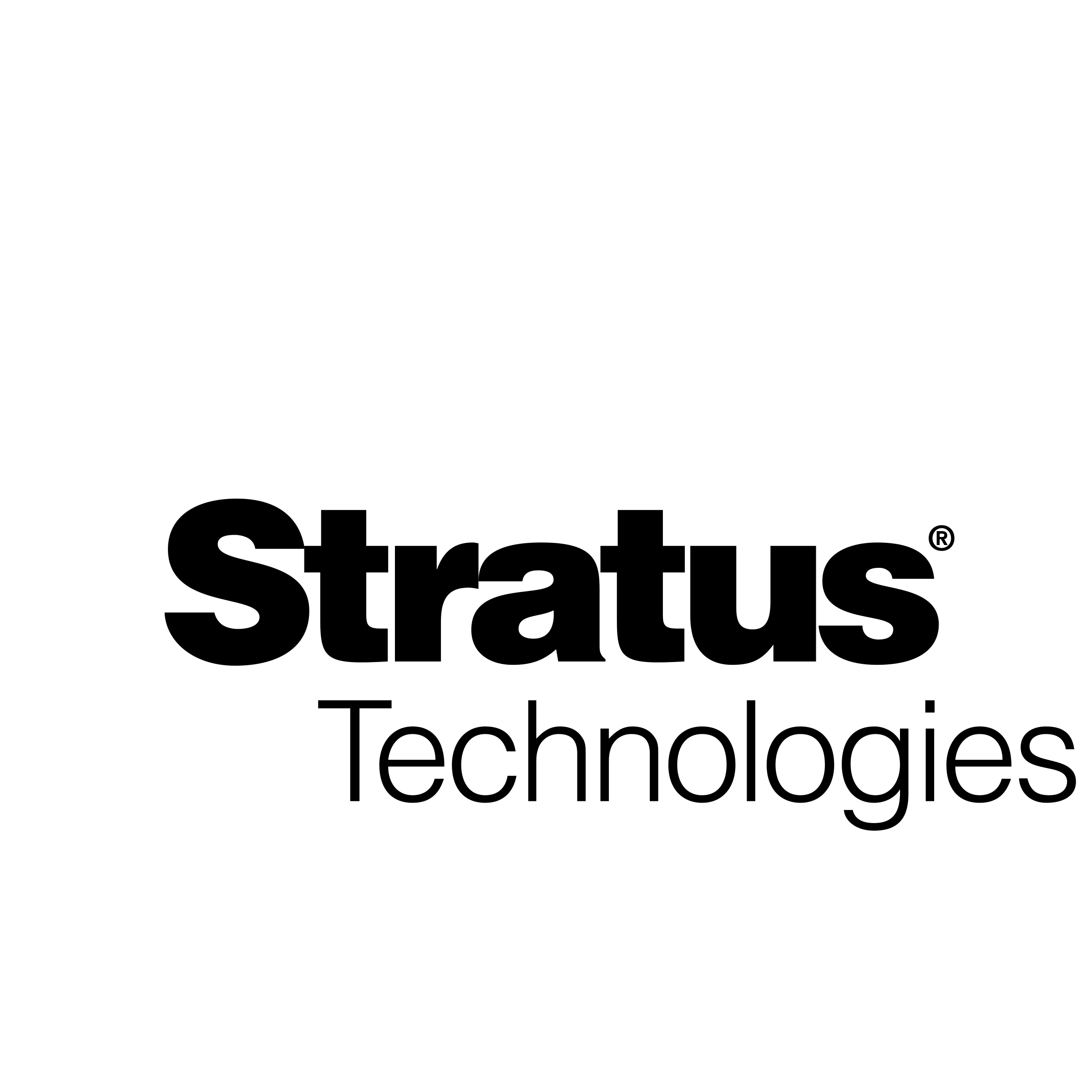 Stratus Technologies Logo black and white