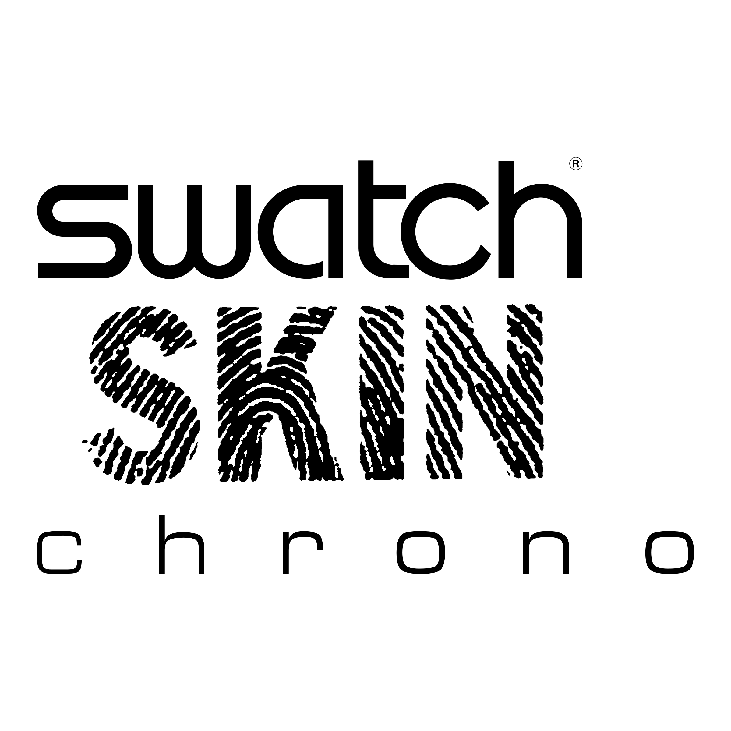 Swatch Skin Chrono Logo black and white