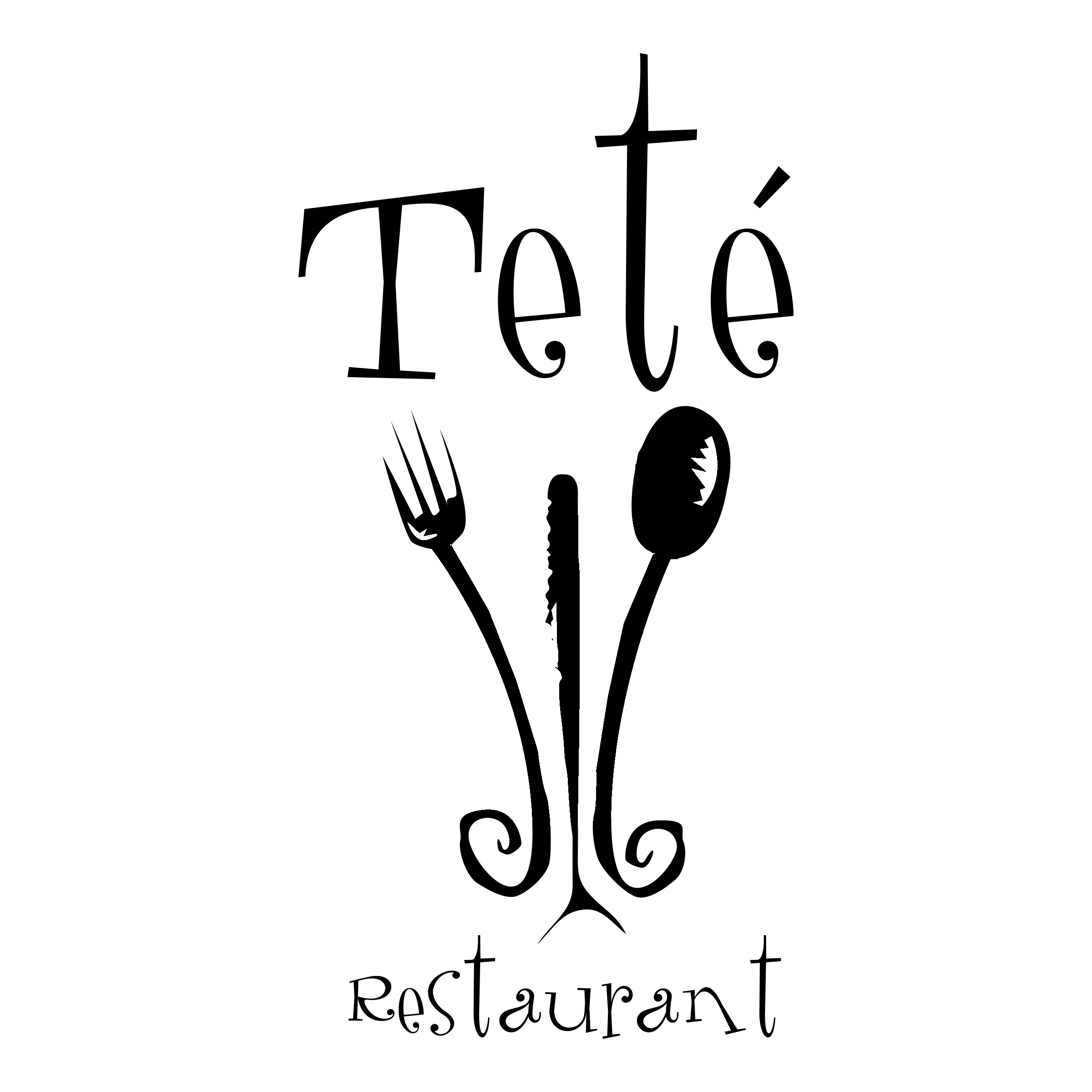 Tete Restaurant Logo black and white