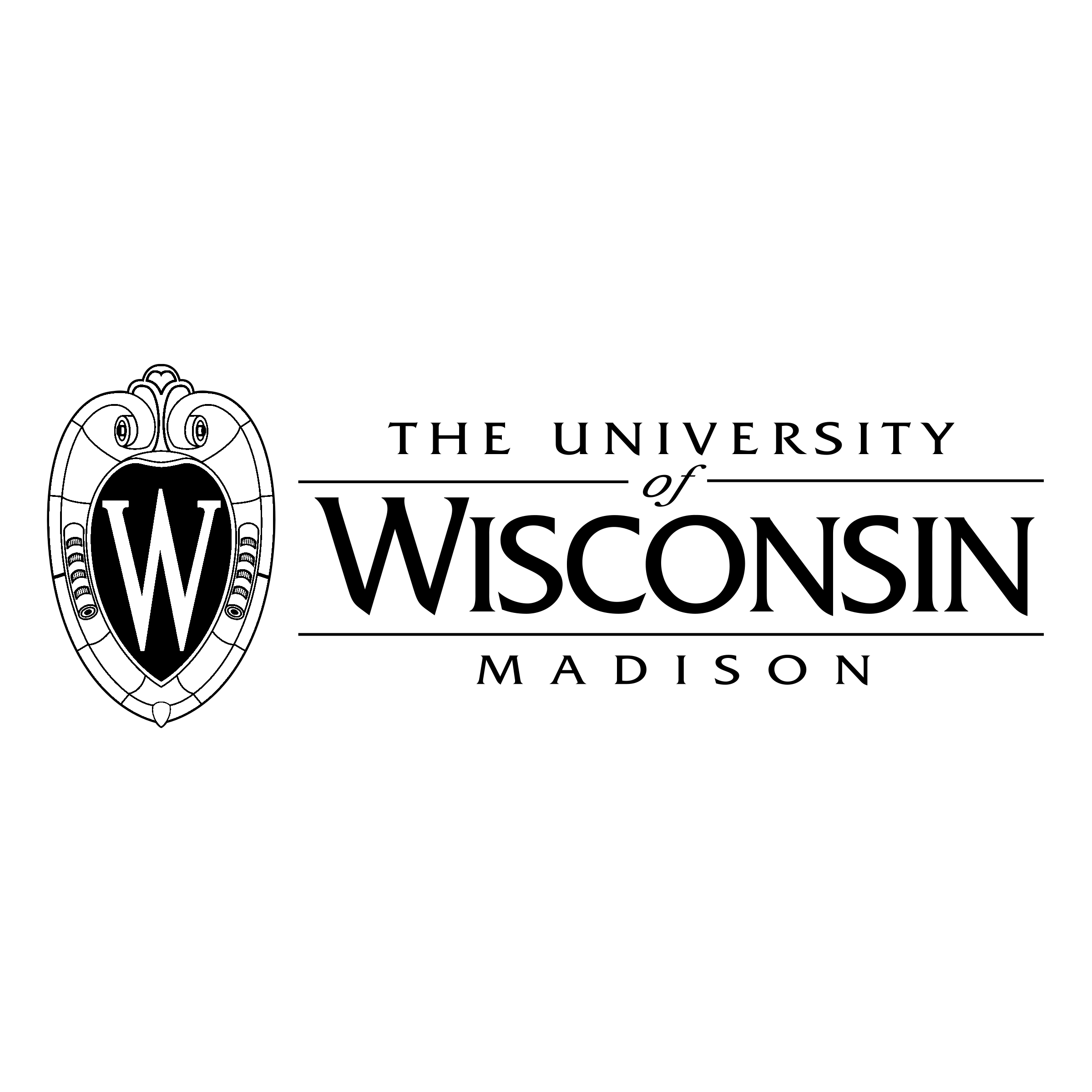 The University of Wisconsin Madison Logo black and white
