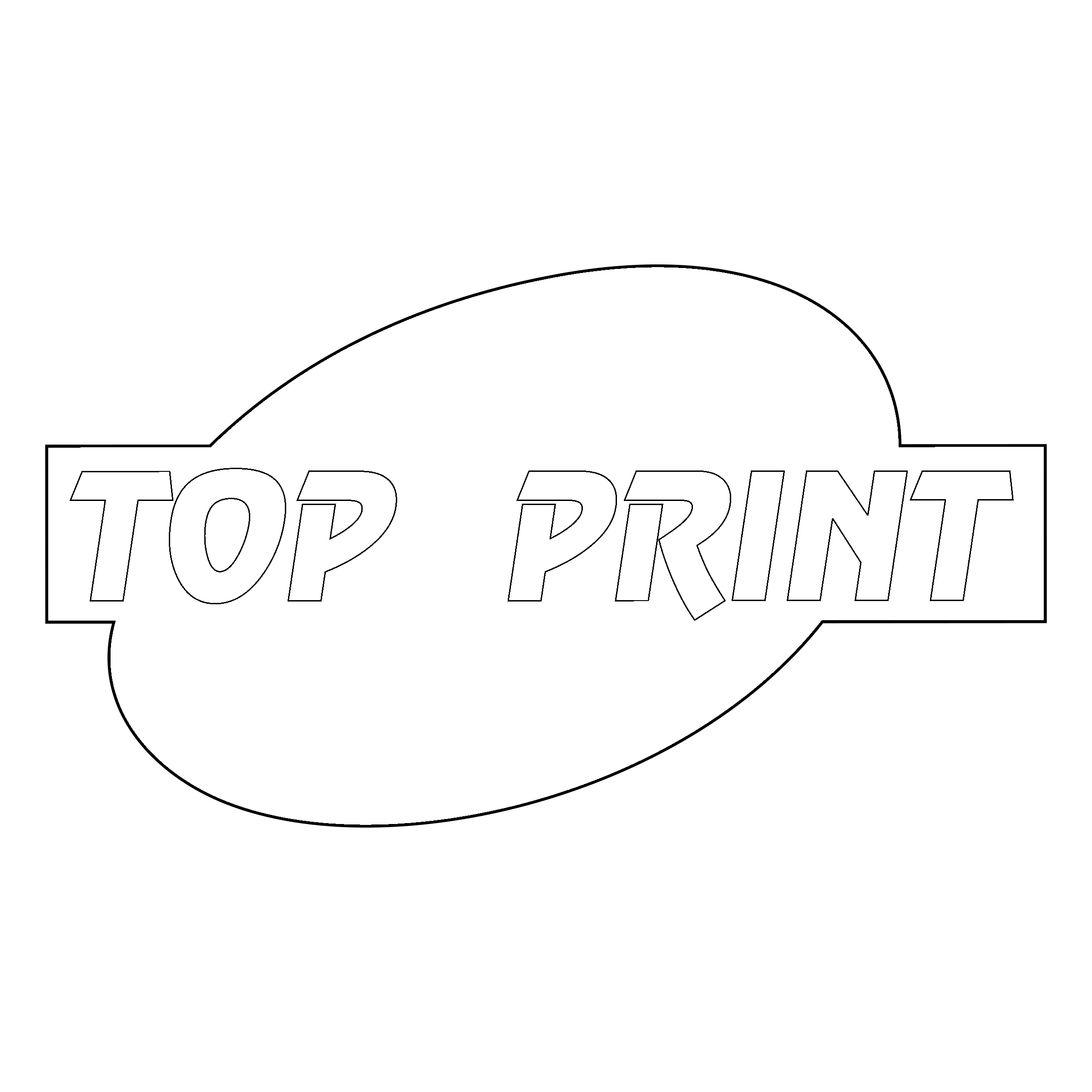 Top Print Logo black and white