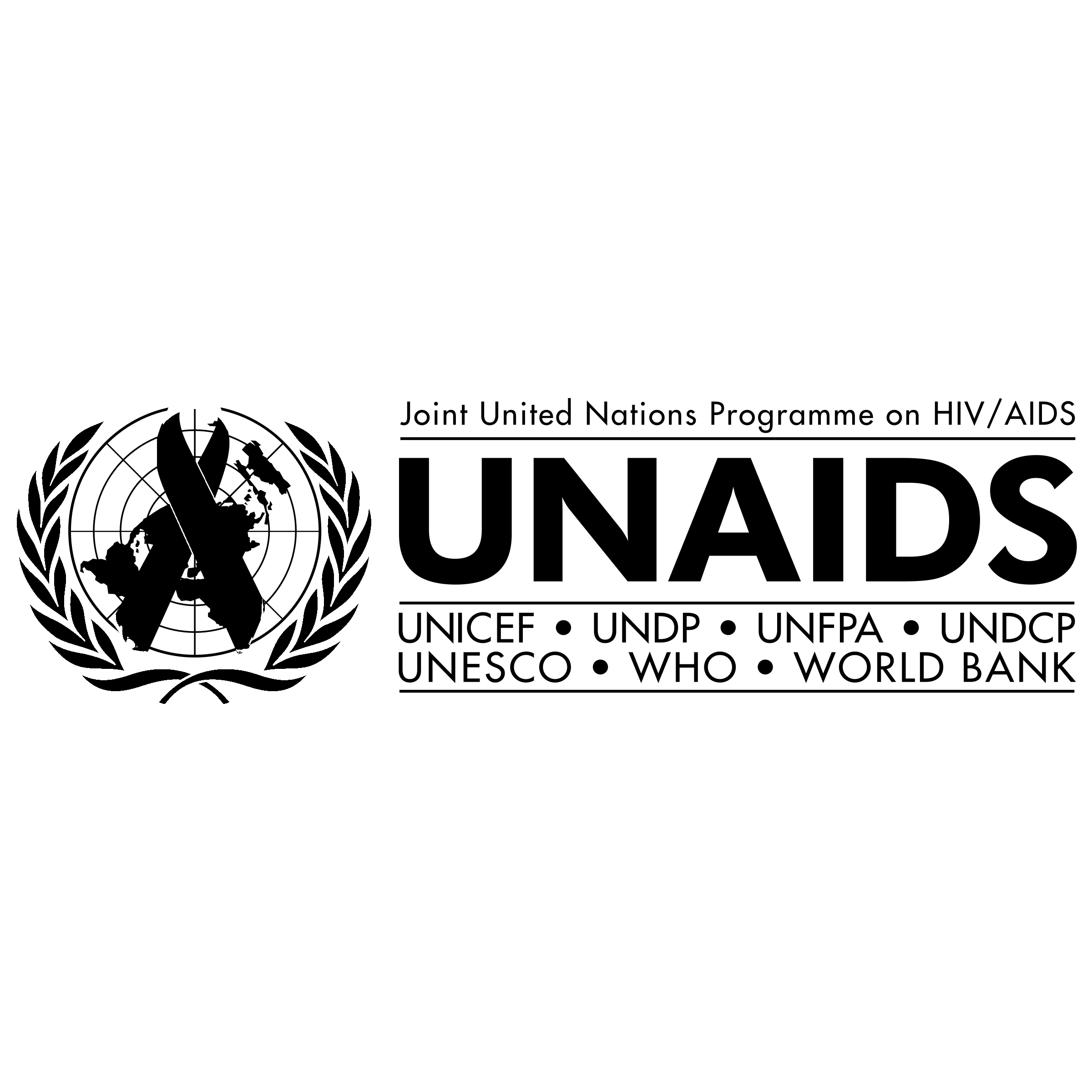 Unaids Logo black and white