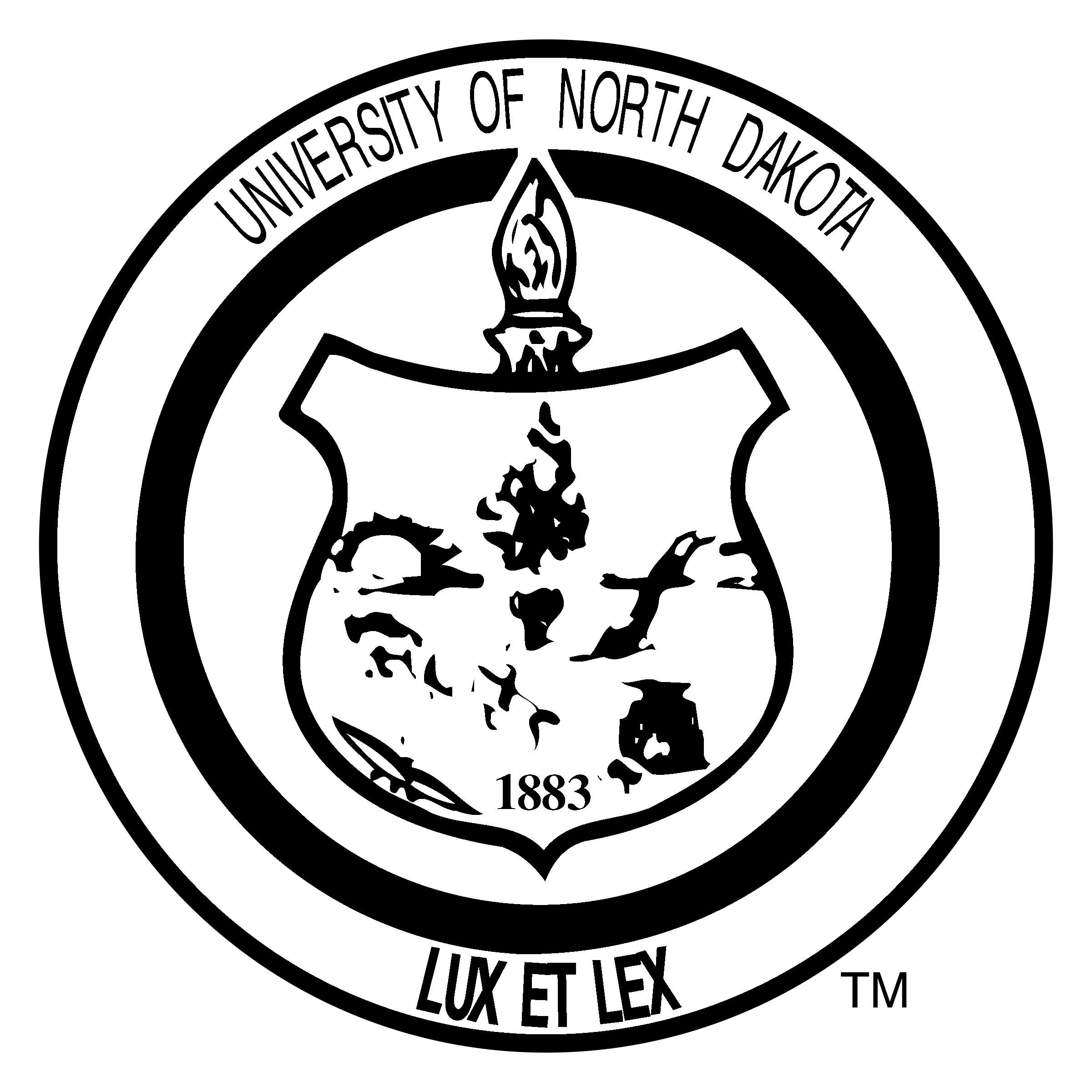 UND Logo black and white