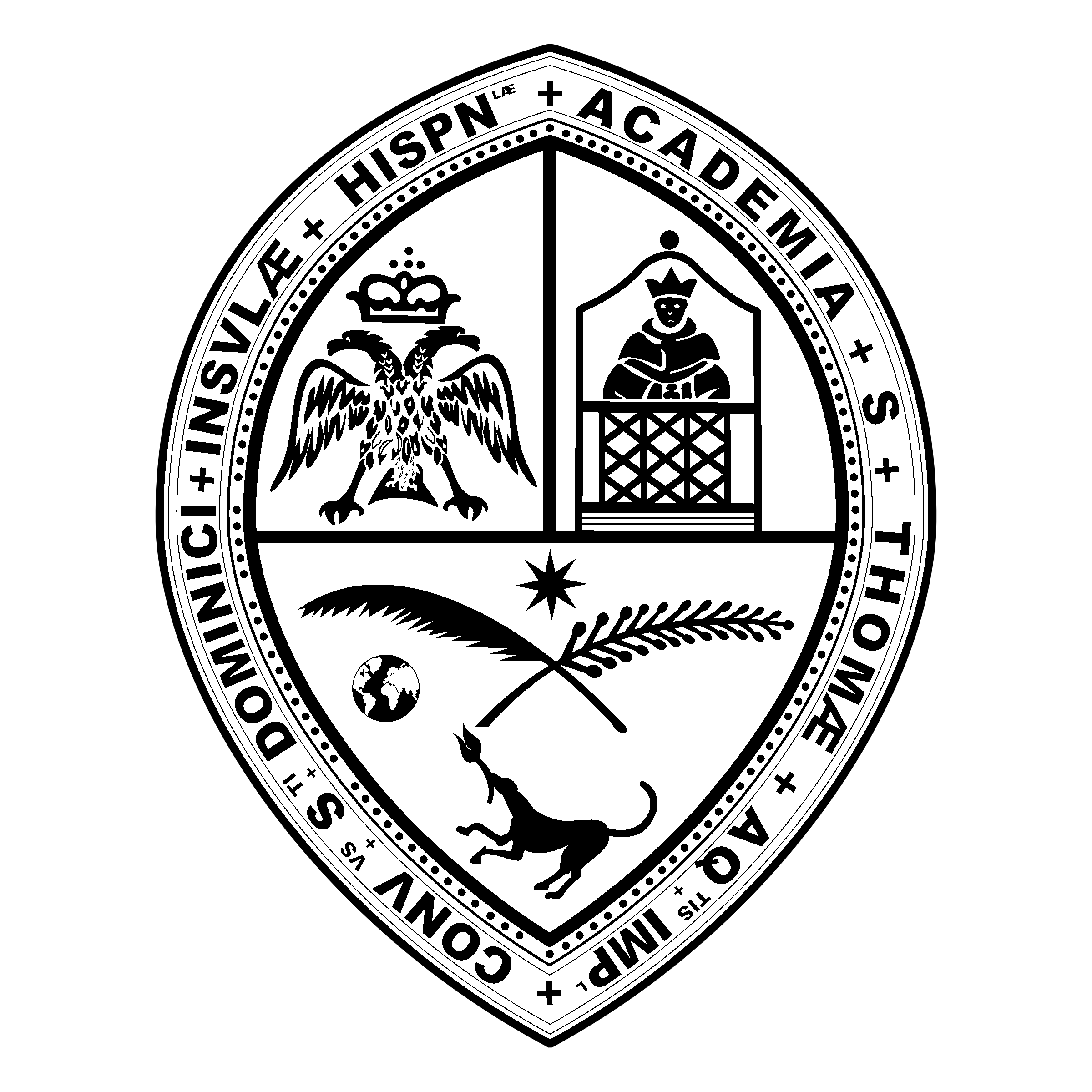 Universidad Autonoma de Santo Domingo Logo black and white