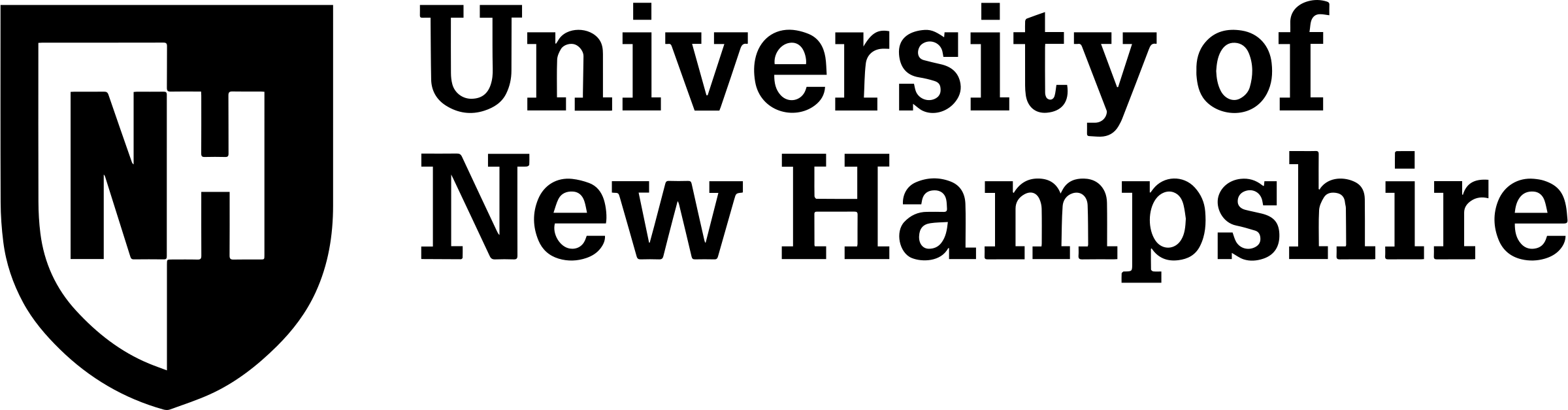 University of New Hampshire (UNH) Logo black and white