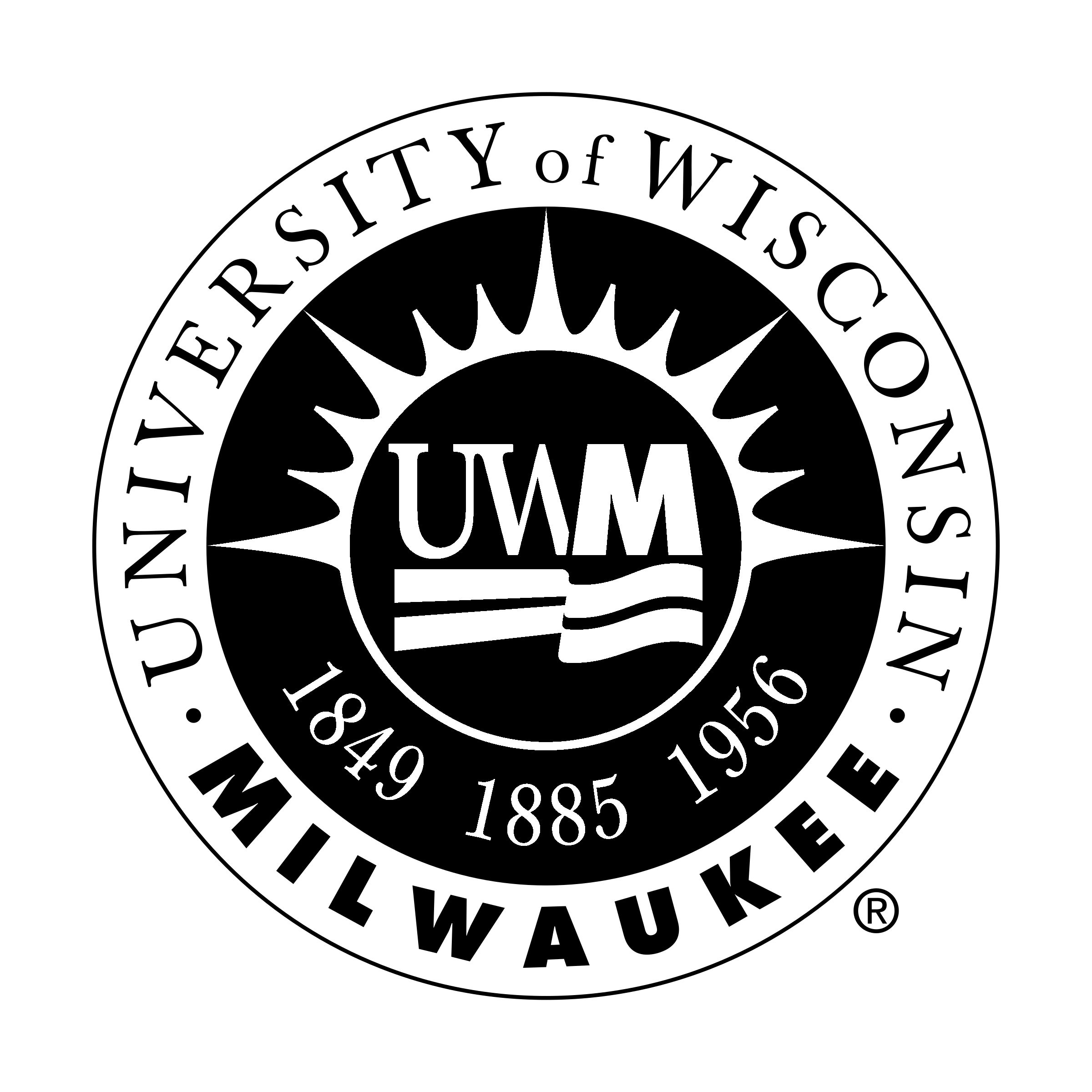 University of Wisconsin Milwaukee Logo black and white