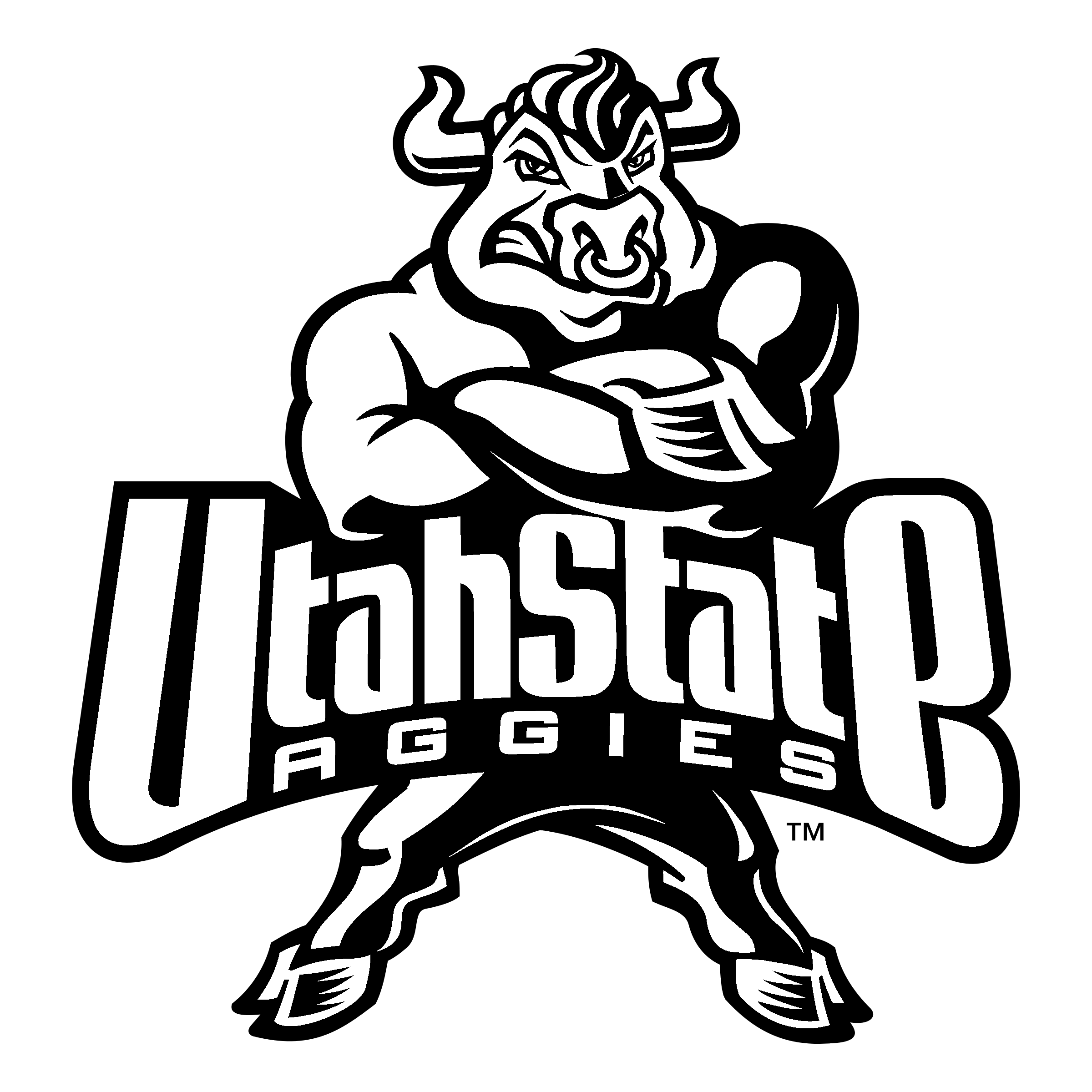 Utah State Aggies Logo black and white