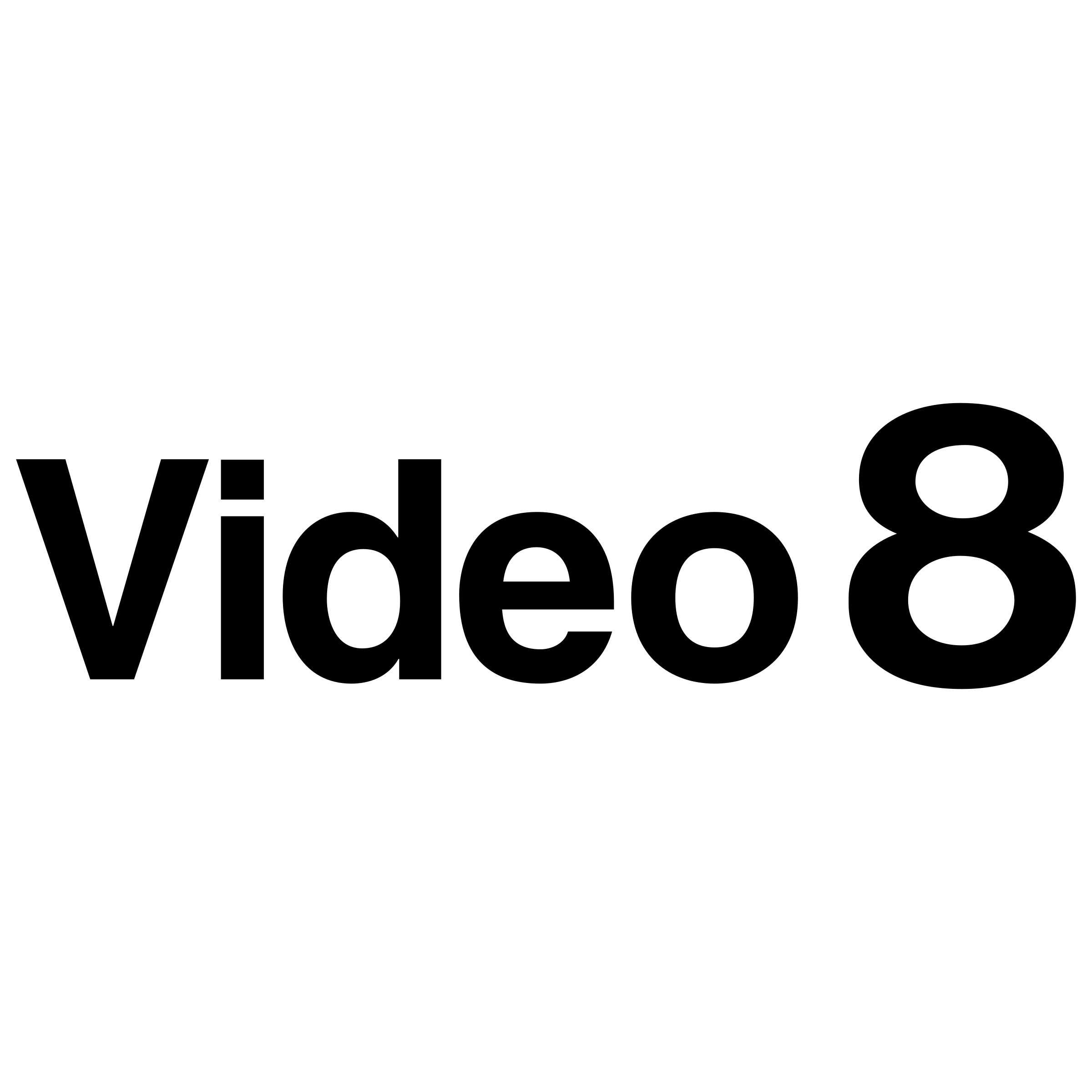 Video 8 Logo black and white