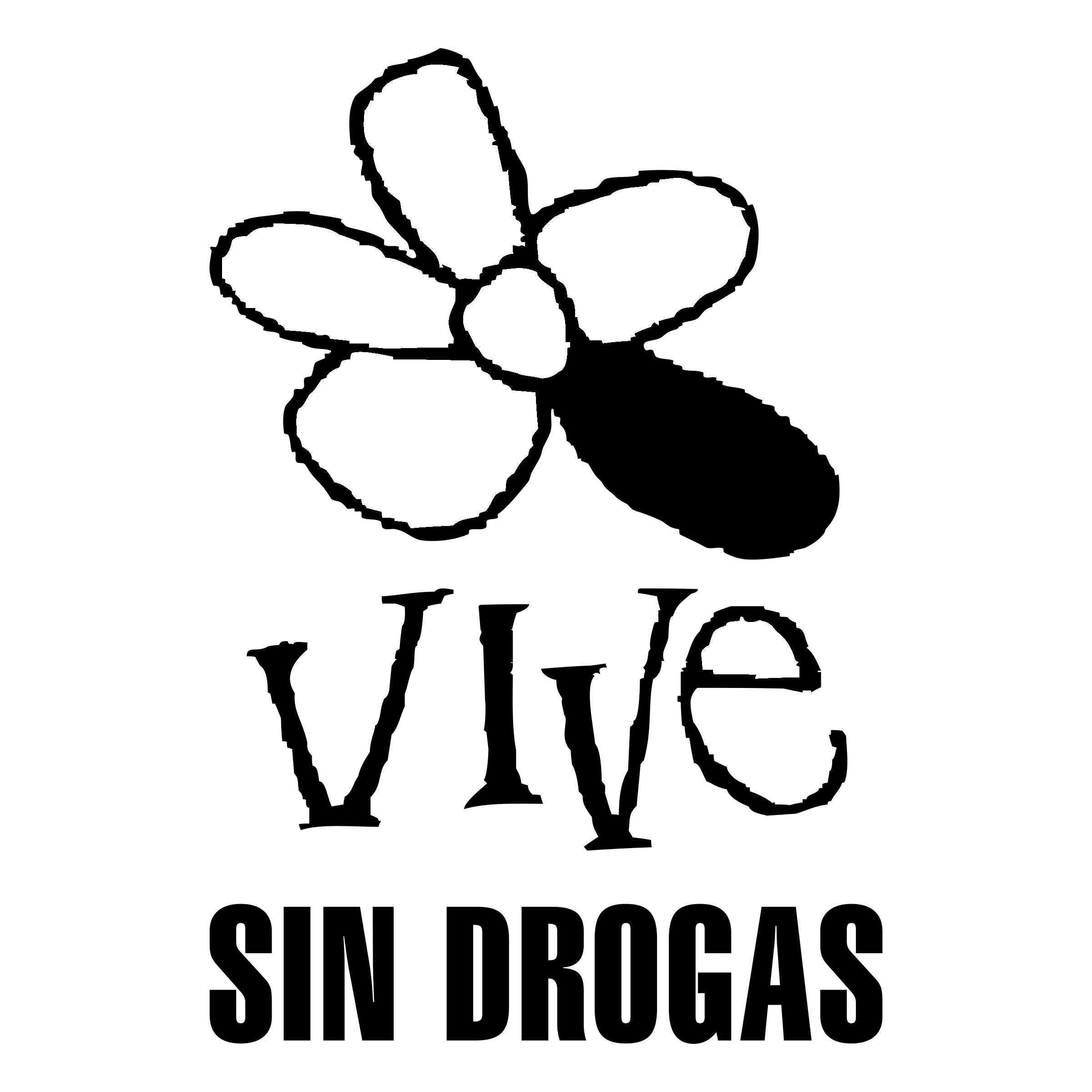 Vive Sin Drogas Logo black and white