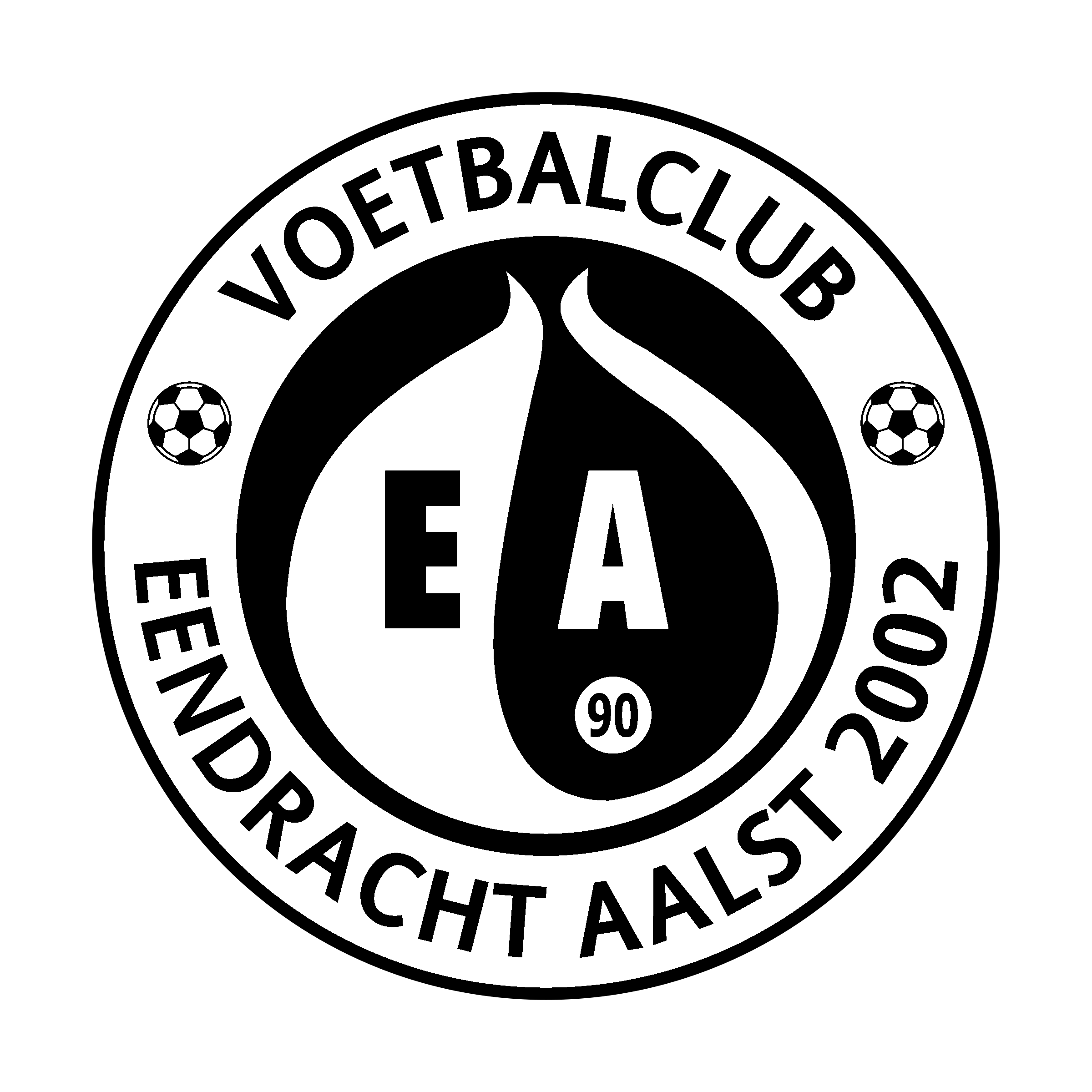 Voetbalclub Eendracht Aalst 2002 Logo black and white