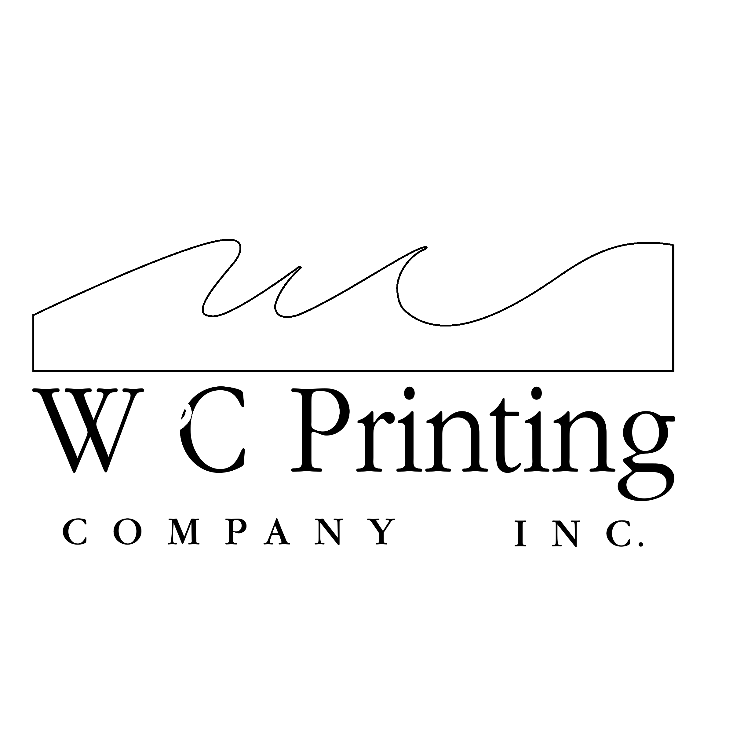 W&C Printing Company Logo black and white
