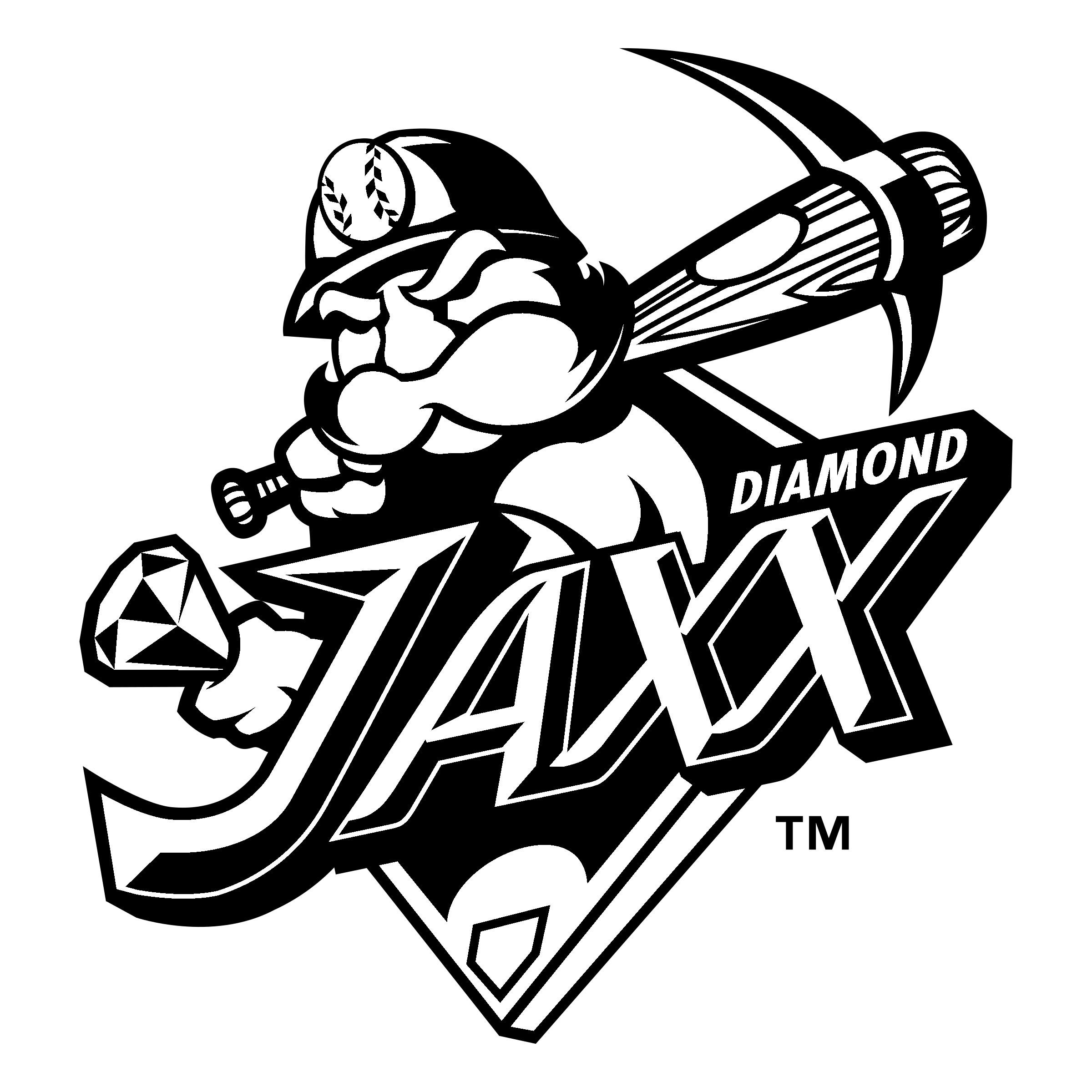 West Tenn Diamond Jaxx Logo black and white