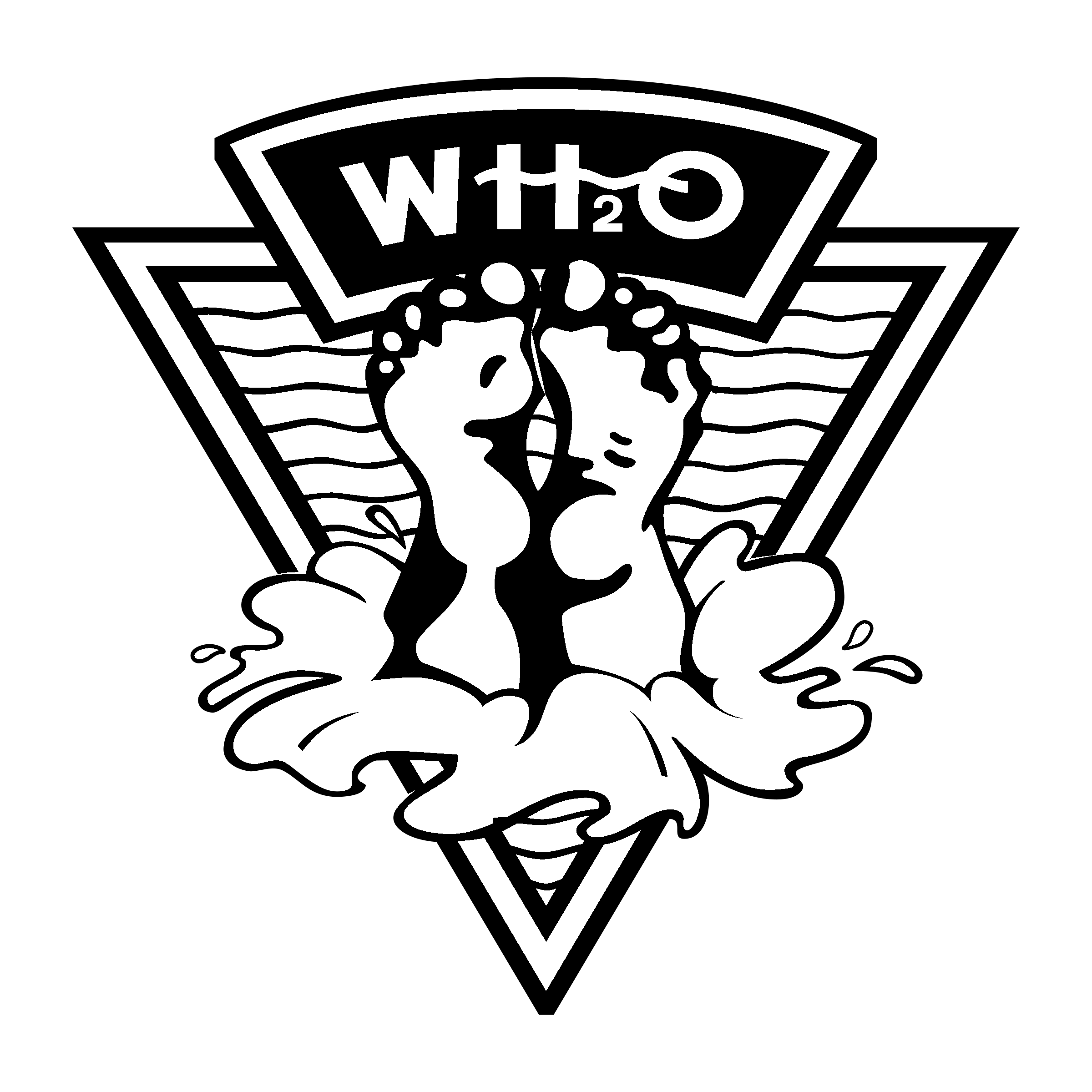 WH2O Logo black and white