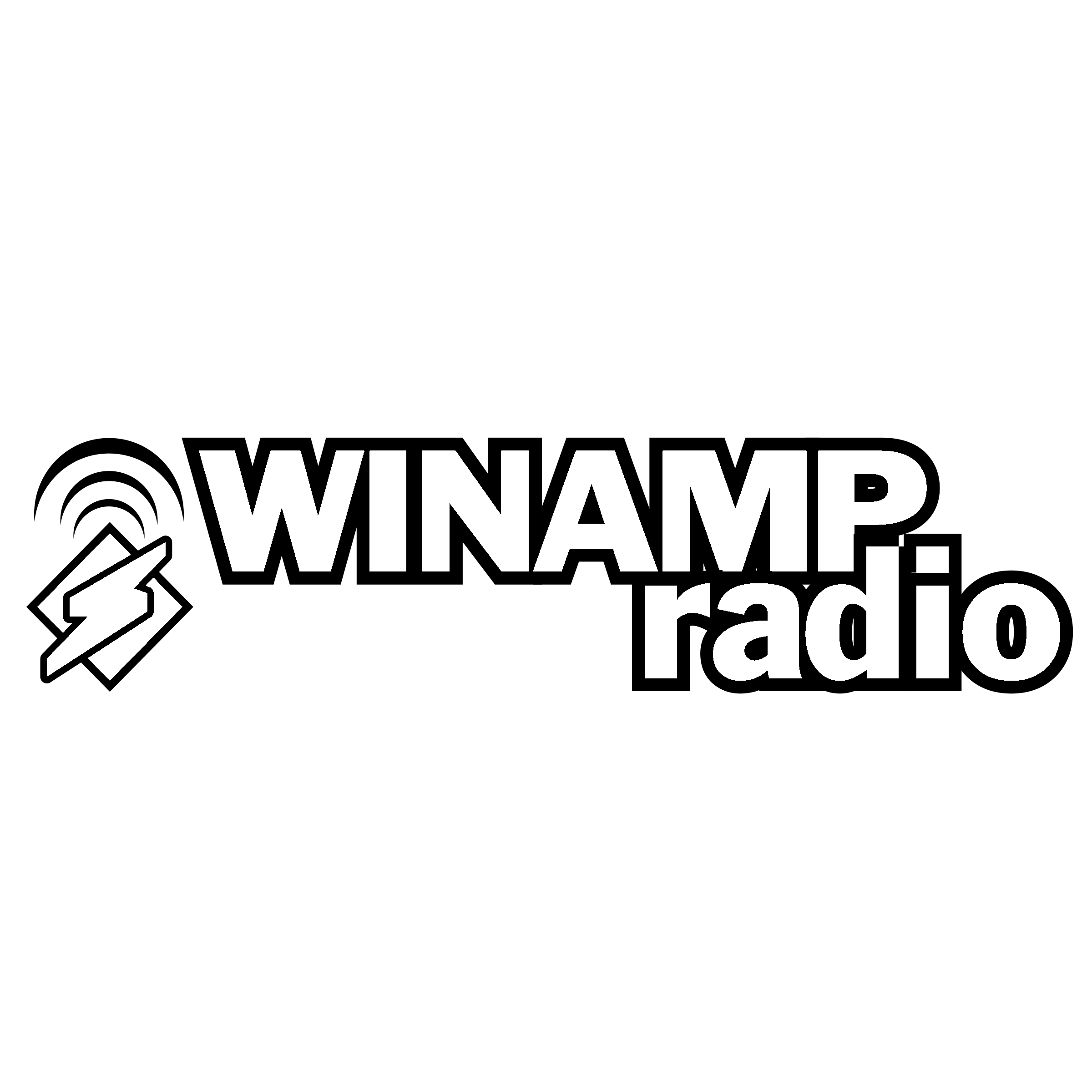 Winamp radio Logo black and white