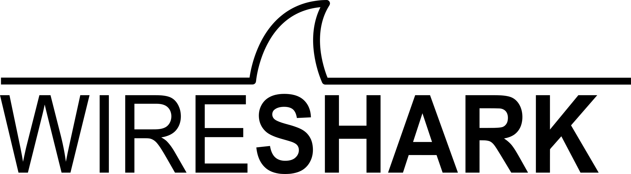 Wireshark Logo black and white