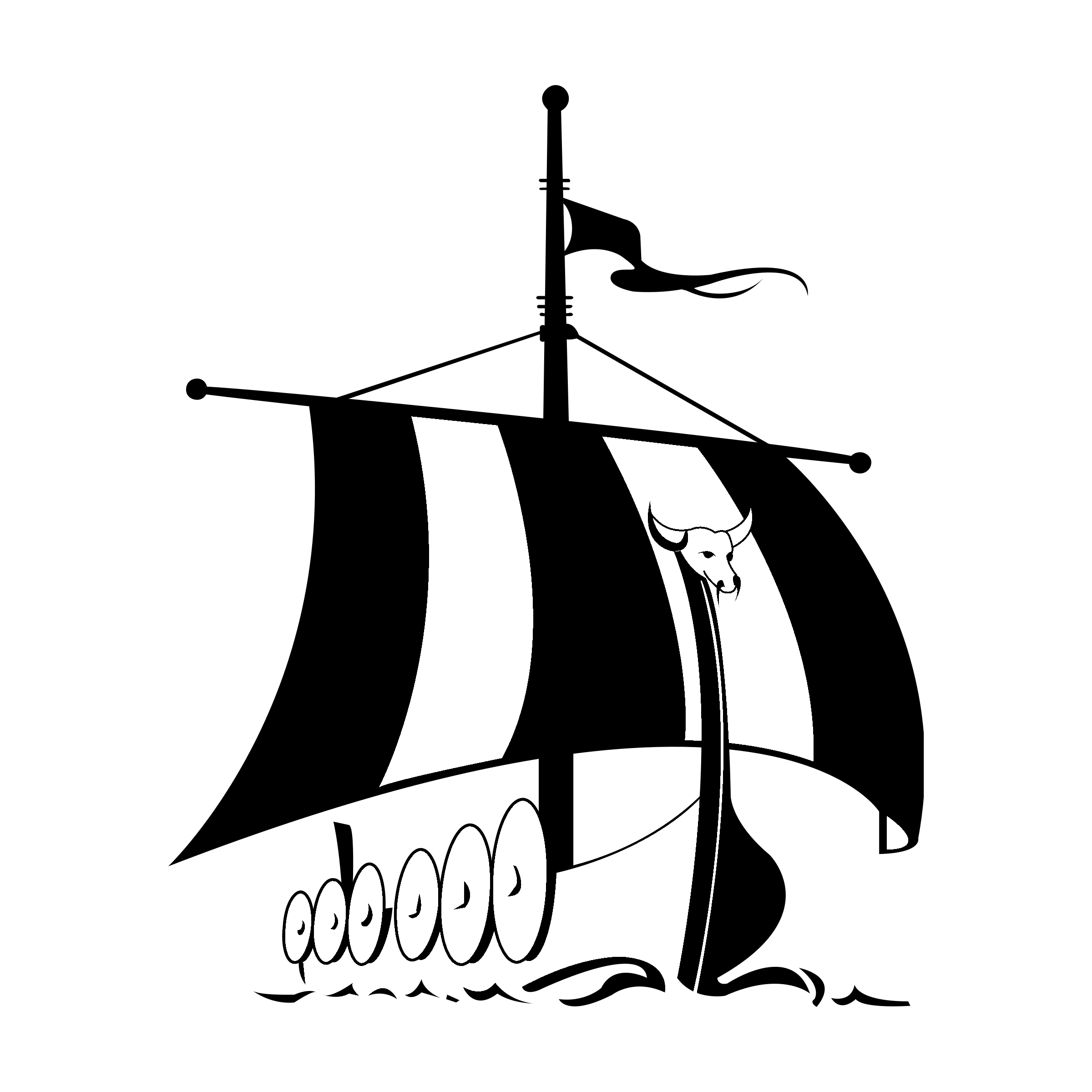 WWU Vikings Logo black and white