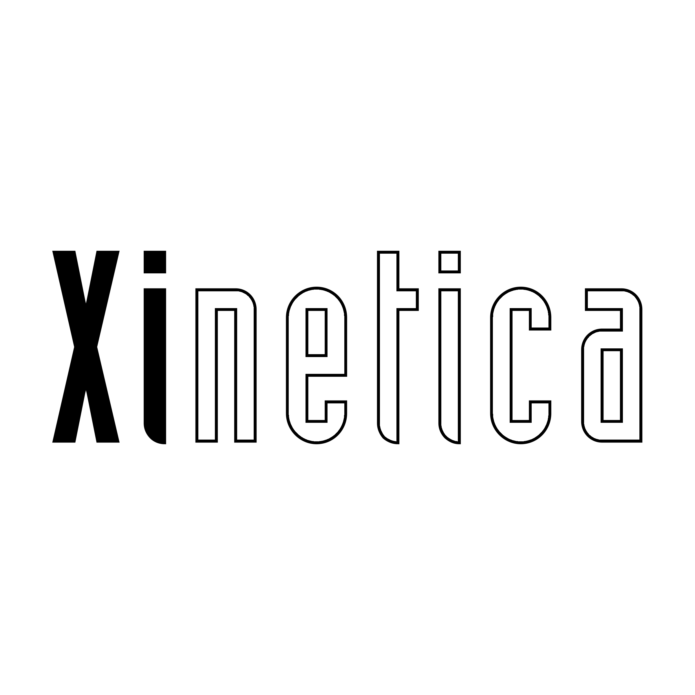 Xinetica Logo black and white