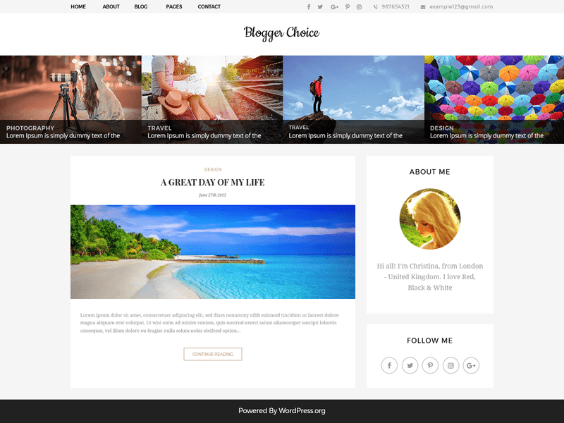 Blogger Choice - Free Magazine WordPress Theme Screenshot