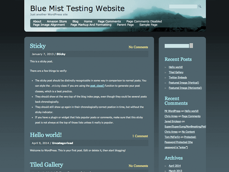 Blue Mist - Free Blog WordPress Theme Screenshot