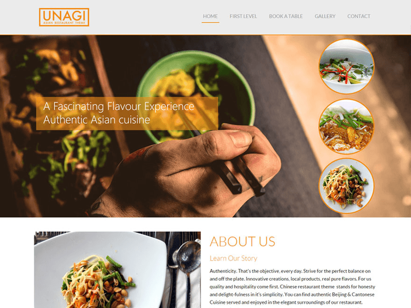 Chinese Restaurant - Free Bootstrap WordPress Theme Screenshot