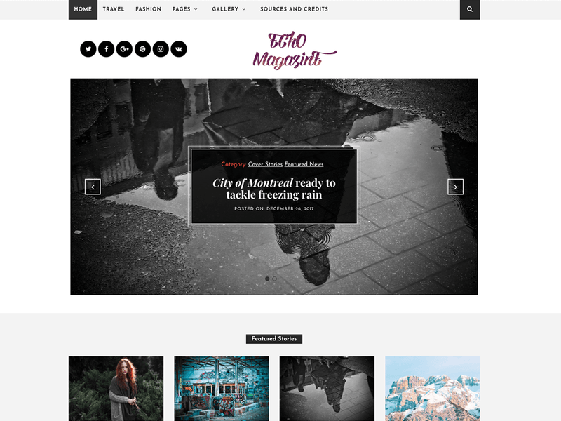 Echo Magazine - Free Magazine WordPress Theme Screenshot