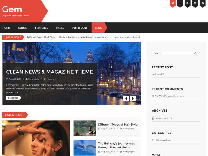 Gem - Free Business WordPress Theme Screenshot