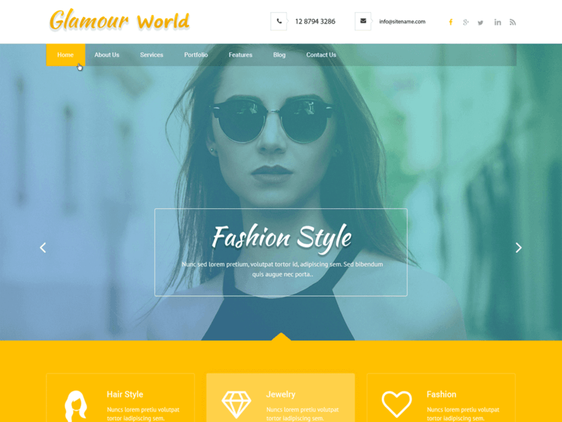 Glamour World - Free Business WordPress Theme Screenshot