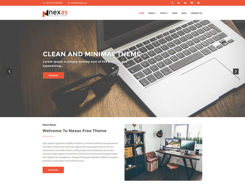 Nexas - Free Business WordPress Theme Screenshot