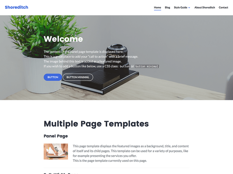 Shoreditch - Free Business WordPress Theme Screenshot