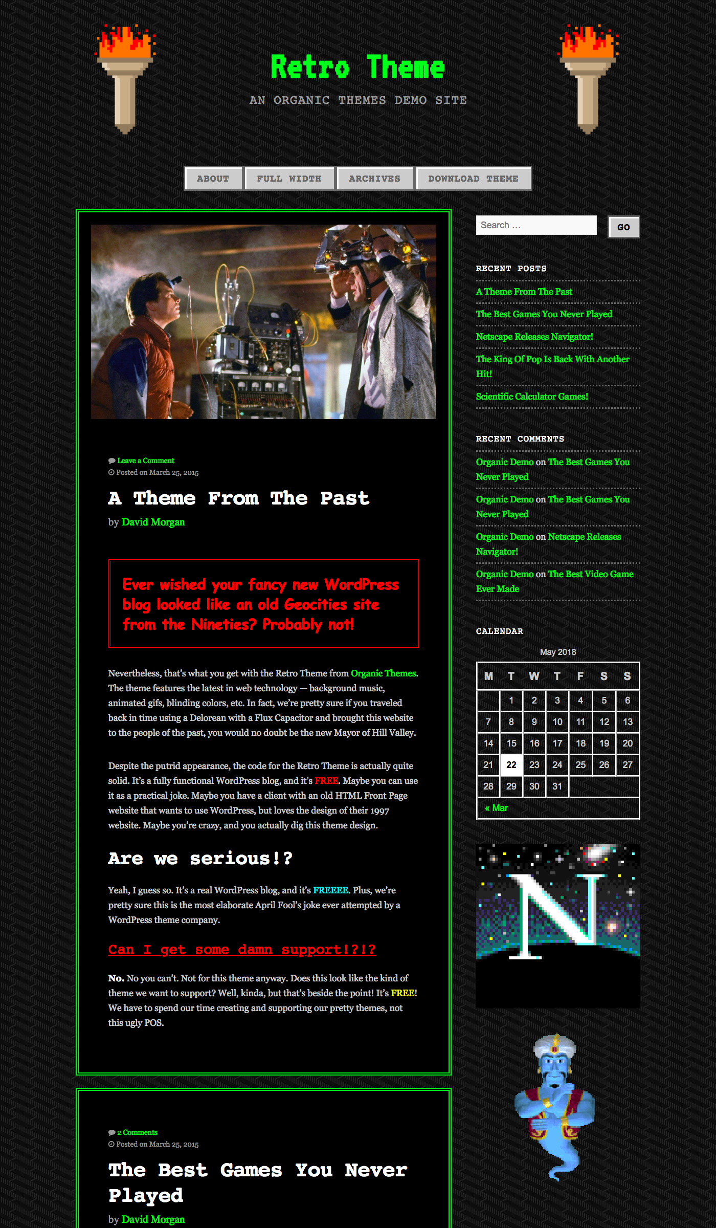 90s Retro - Free Blog WordPress Theme Large Preview