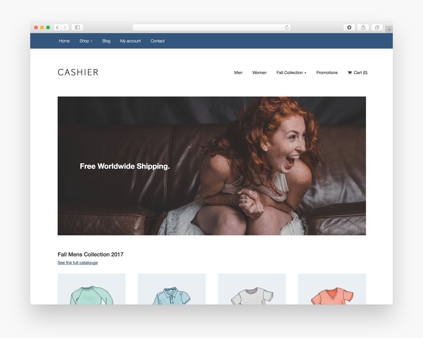 Cashier - Free Ecommerce WordPress Theme In Browser