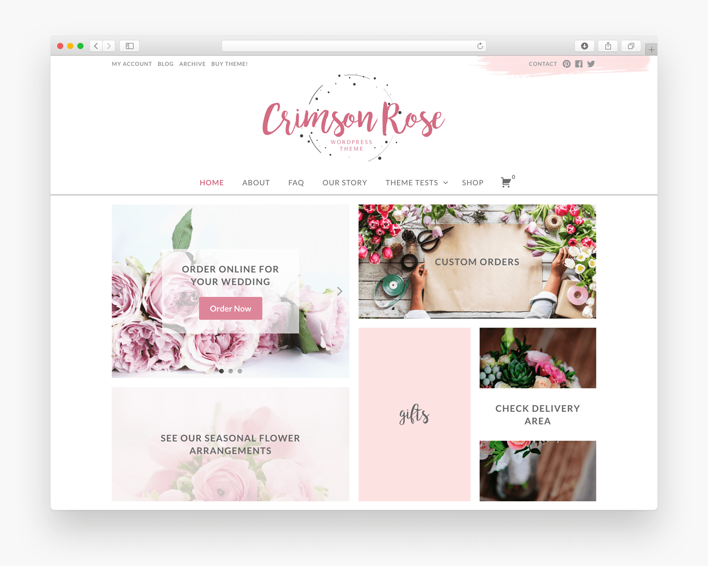 Crimson Rose - Free Ecommerce WordPress Theme In Browser