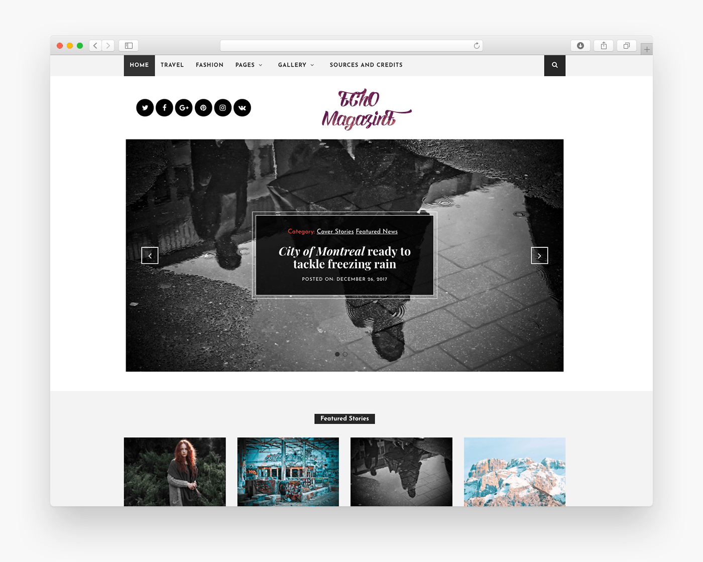 Echo Magazine - Free Magazine WordPress Theme In Browser