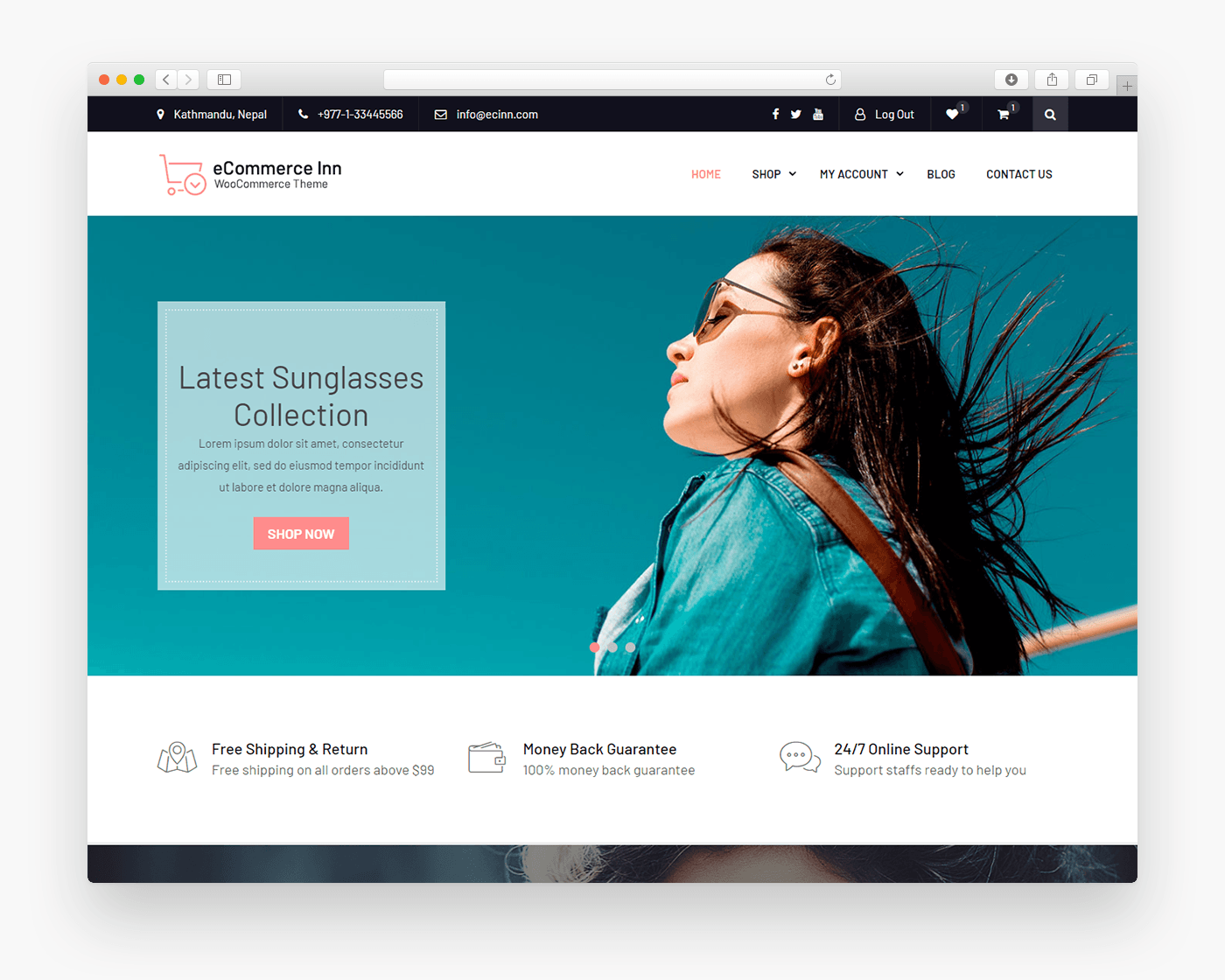 eCommerce Inn - Free Ecommerce WordPress Theme In Browser