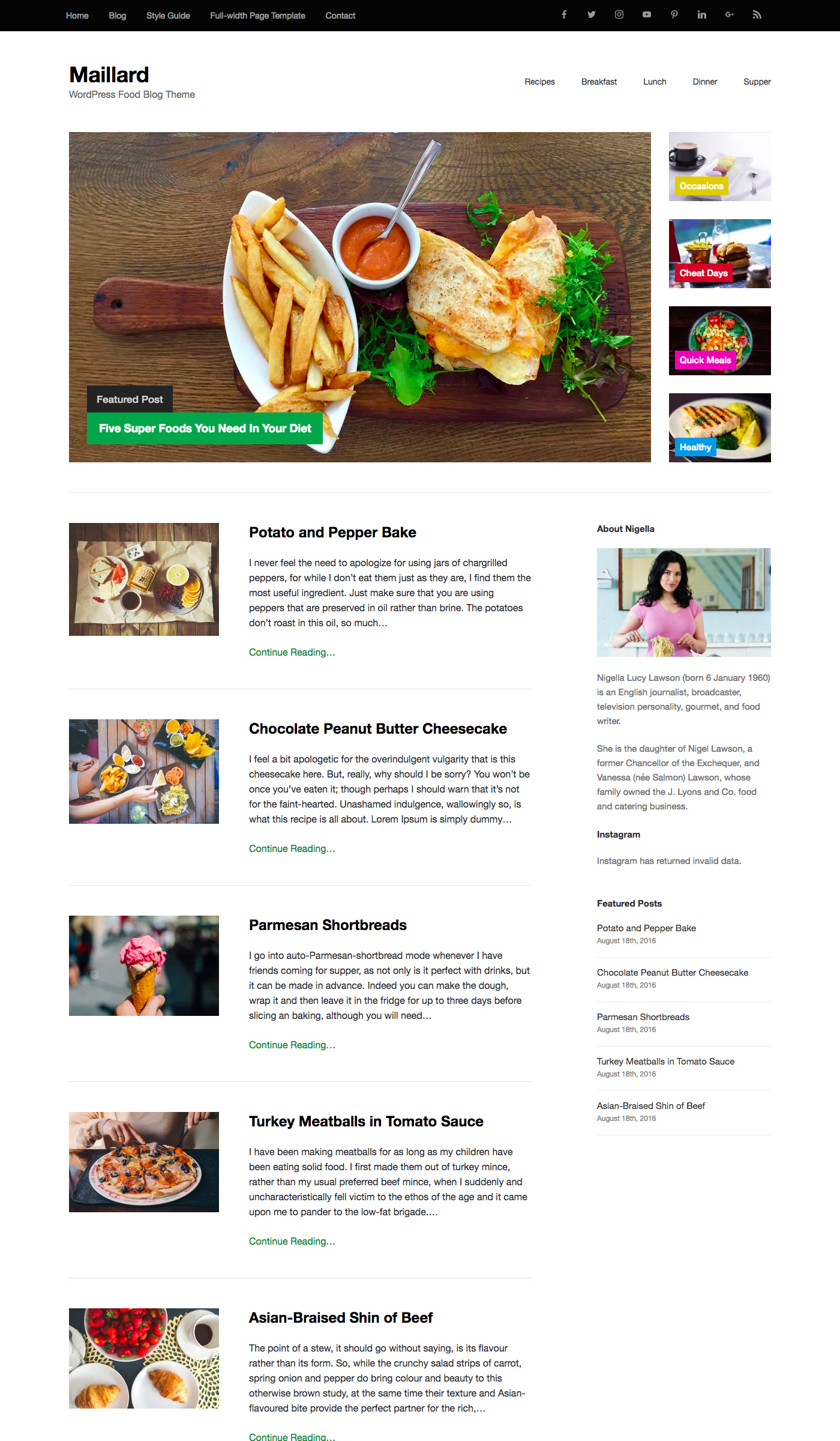 Maillard - Free Food WordPress Theme Large Preview