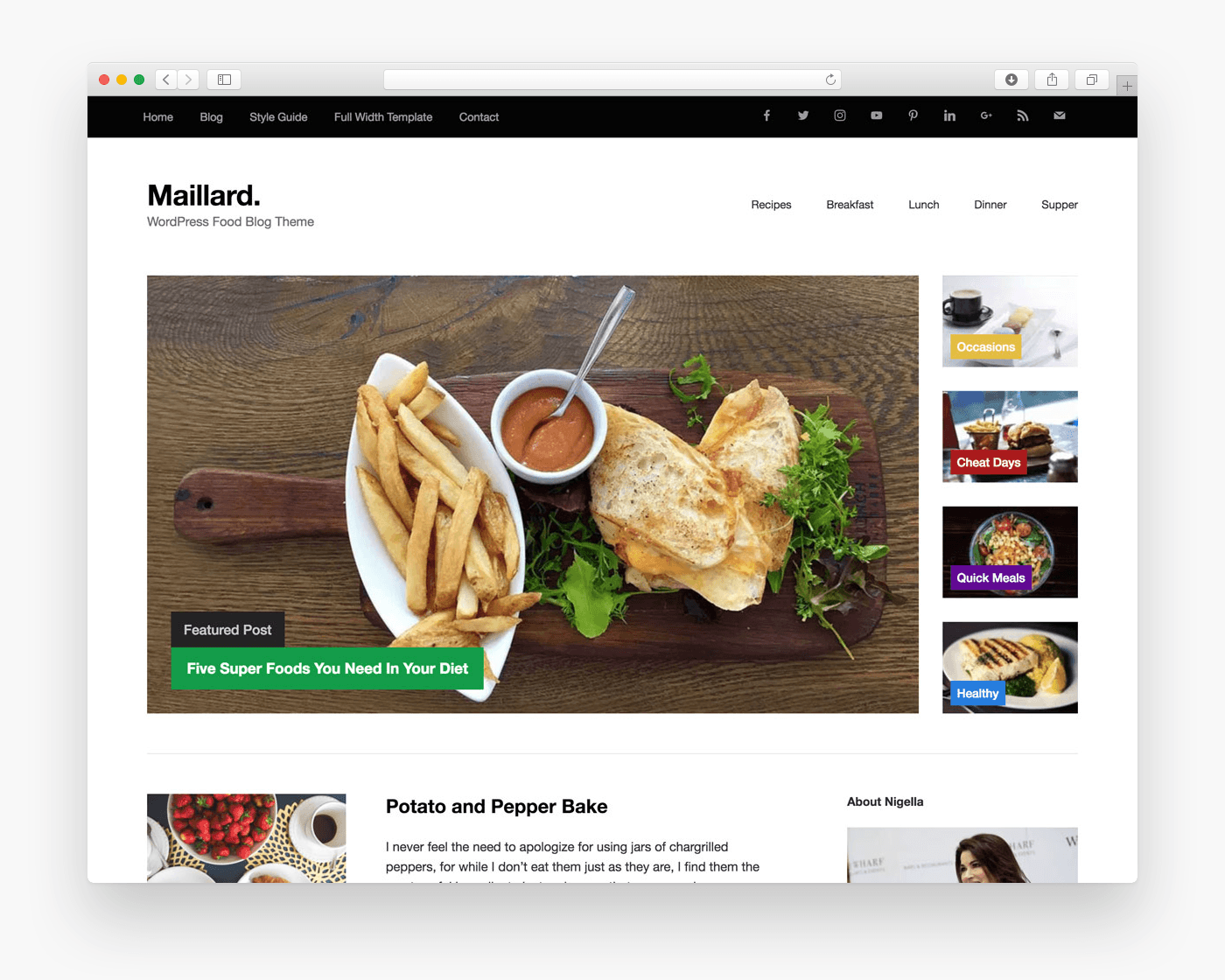 Maillard - Free Food WordPress Theme In Browser
