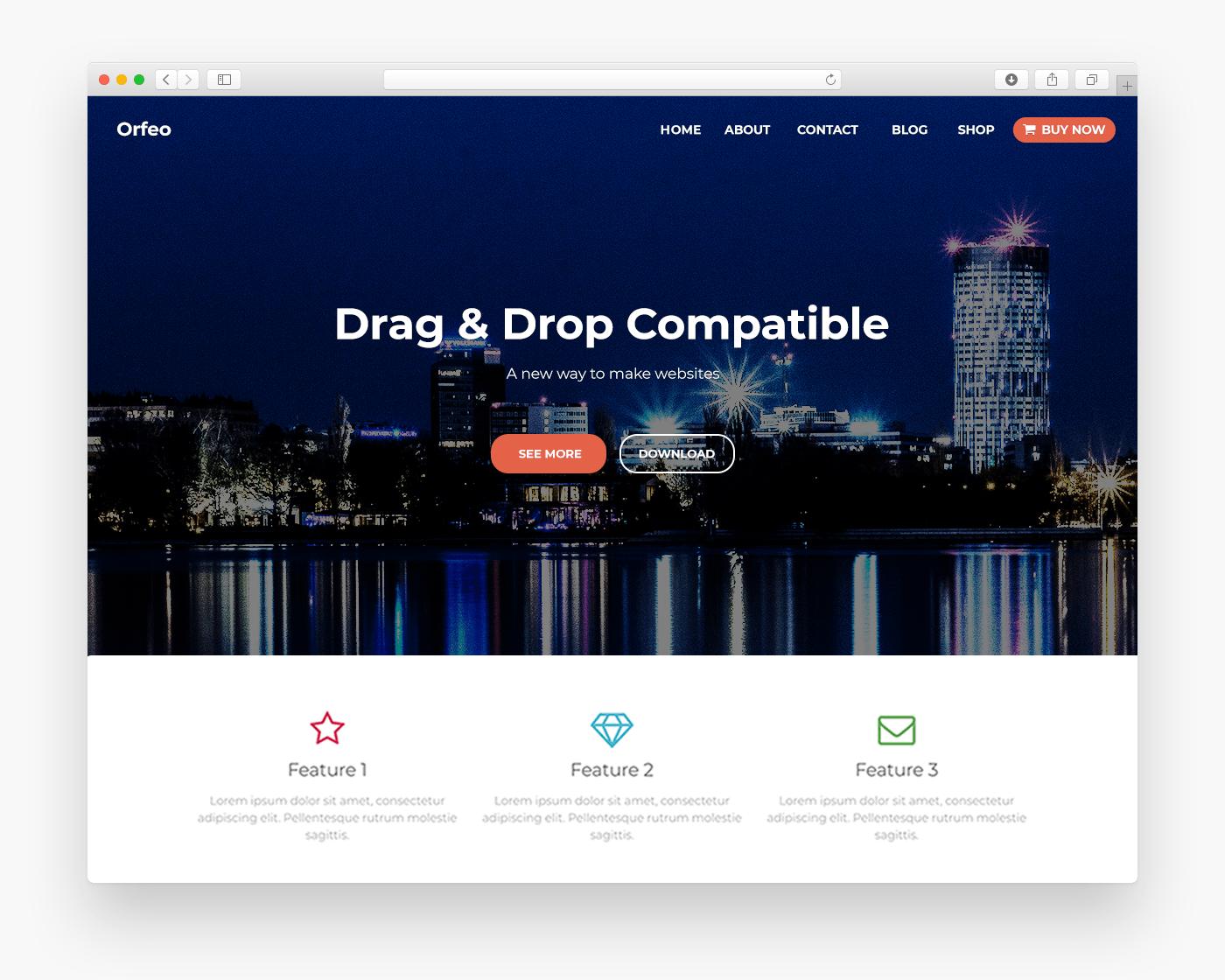 Orfeo - Free Ecommerce WordPress Theme In Browser